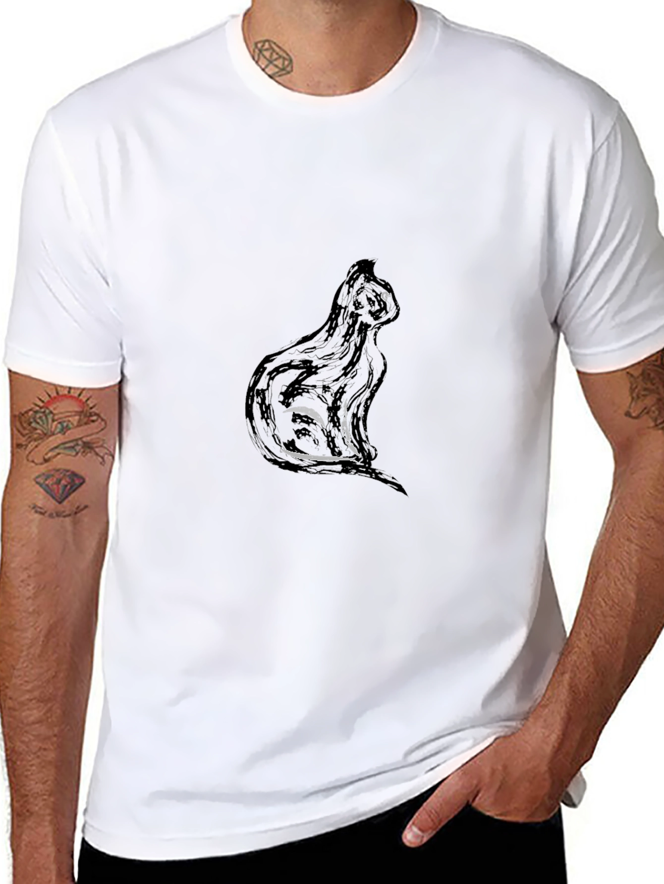 Black Cat Graphic Tee - Soft Style