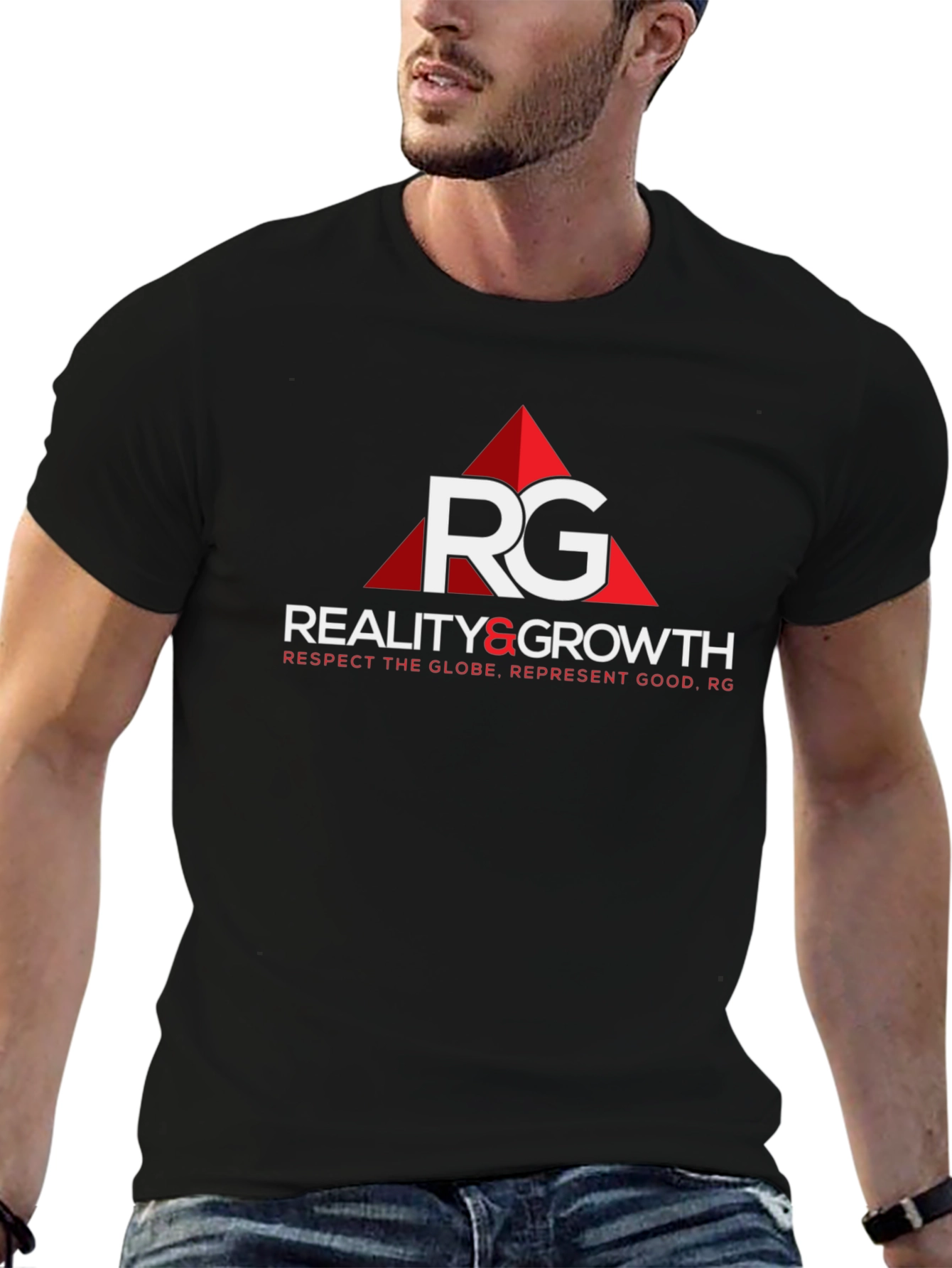 Reality and Growth Black Graphic T-Shirt