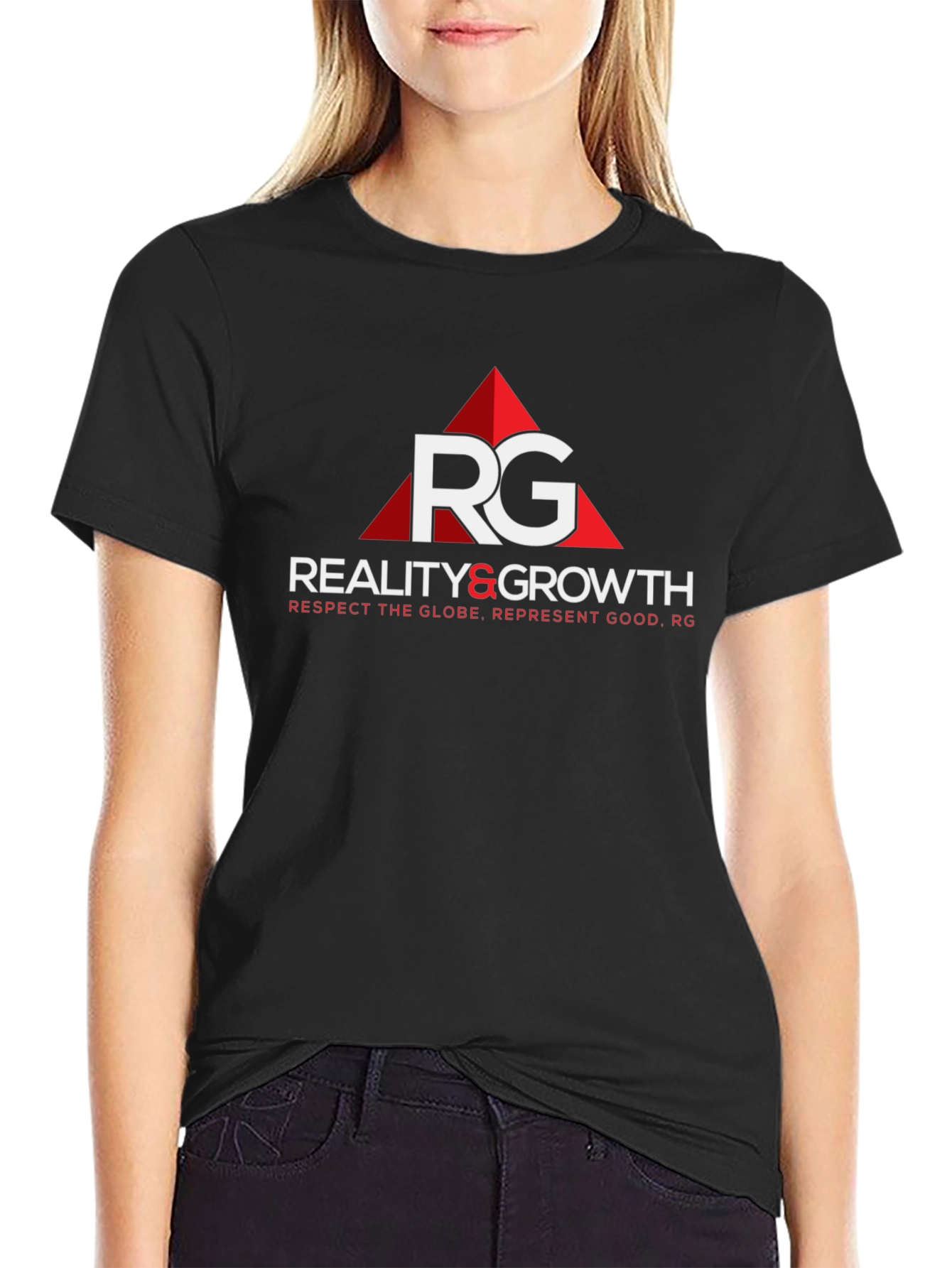 Reality and Growth Black Graphic T-Shirt