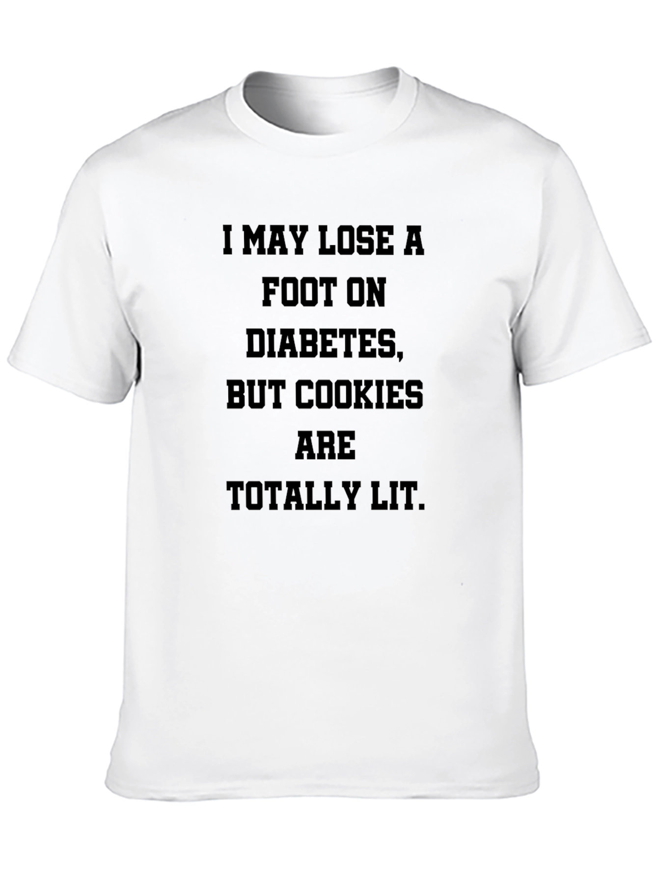 Diabetes and Cookies T-Shirt Funny Black Tee