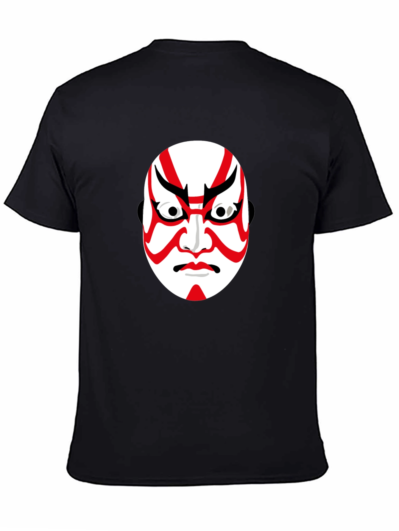 Kabuki Mask Graphic Tee - Unisex Black T-Shirt