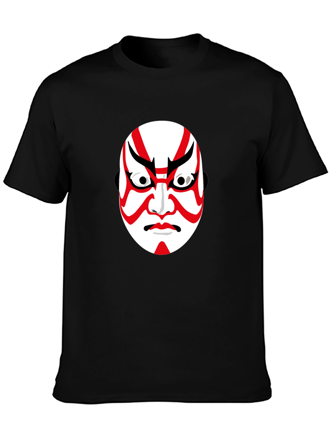 Kabuki Mask Graphic Tee - Unisex Black T-Shirt