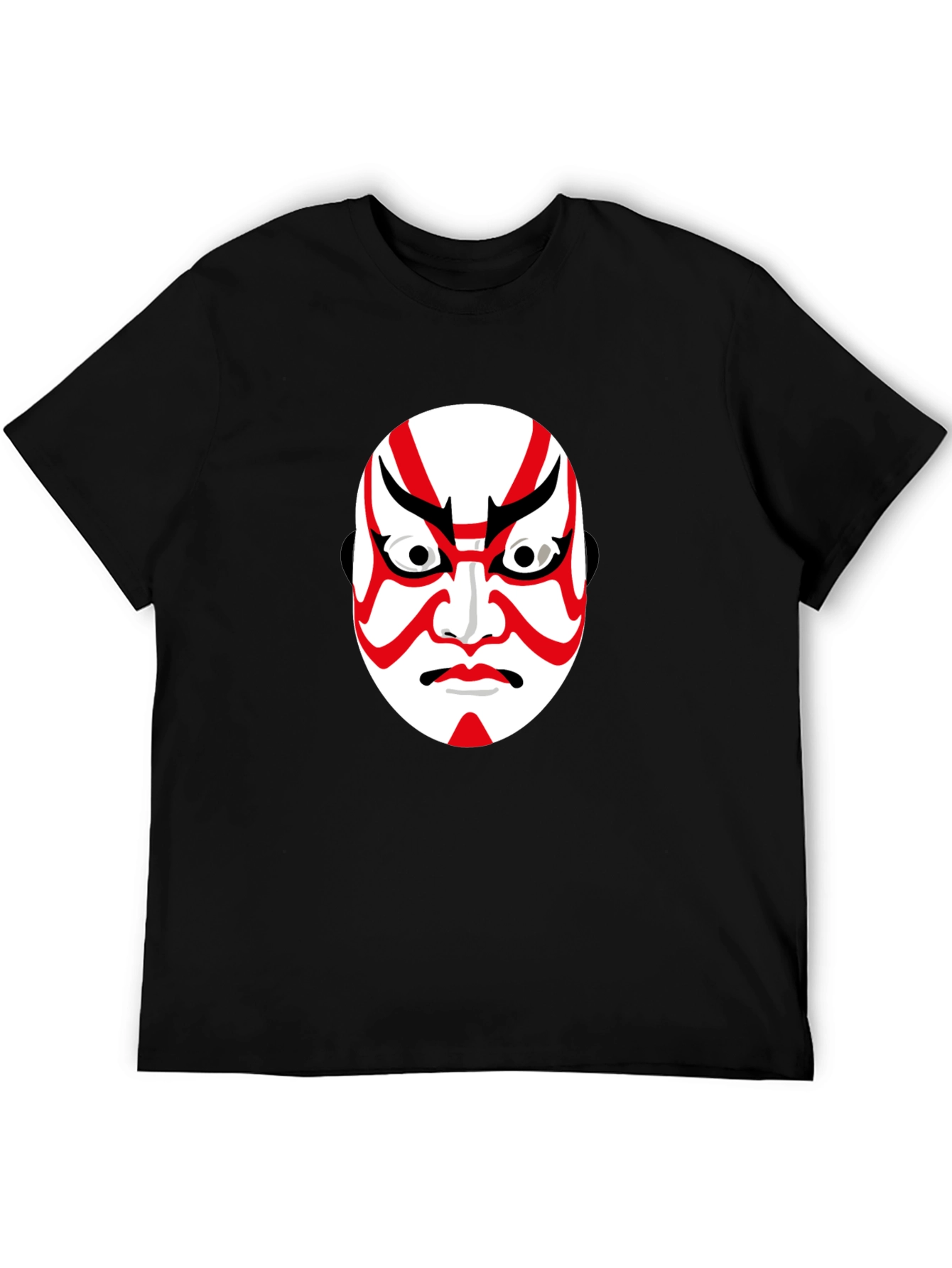 Kabuki Mask Graphic Tee - Unisex Black T-Shirt