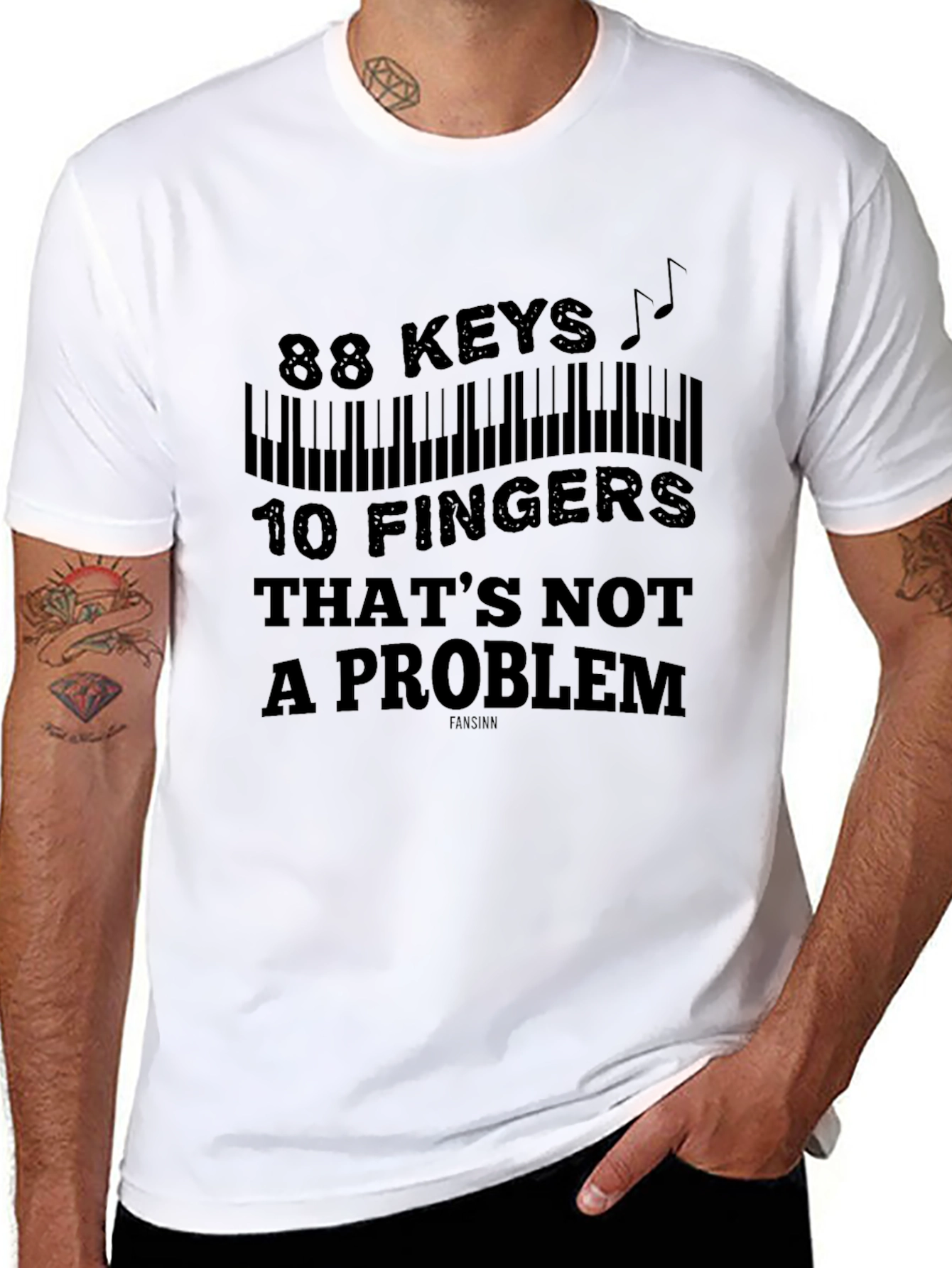 88 Keys 10 Fingers T-Shirt - Music Lover Gift