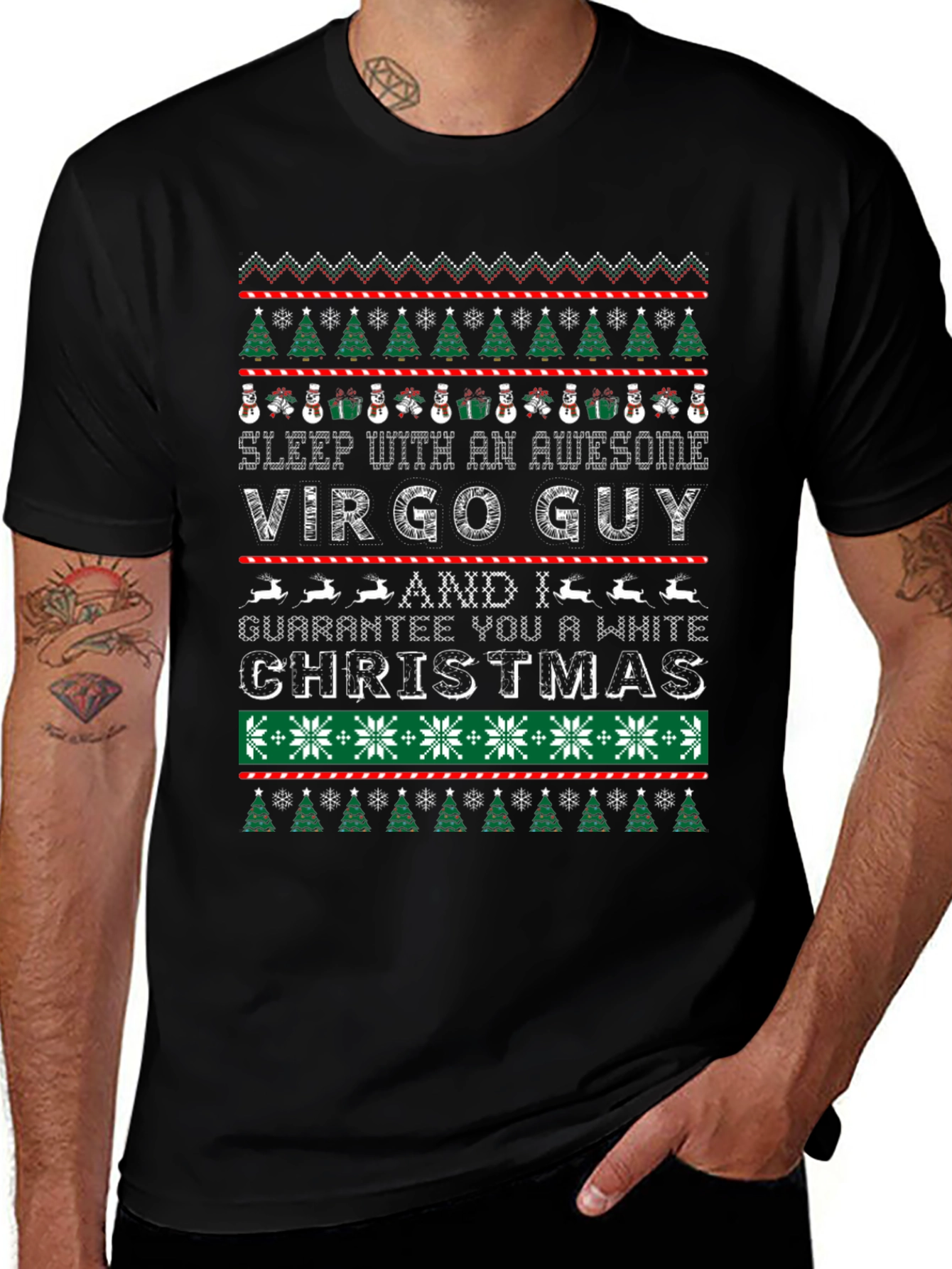 Virgo Guy Ugly Christmas T-Shirt