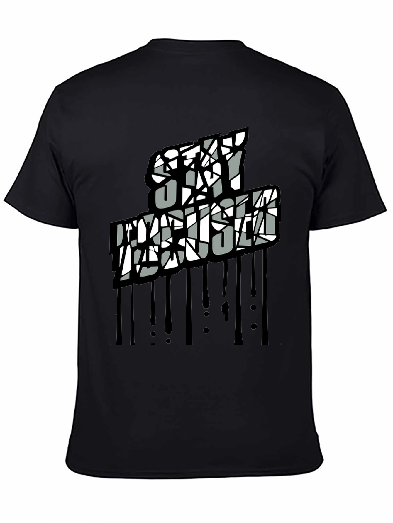 Stay Artistic Graphic Print Black Tee