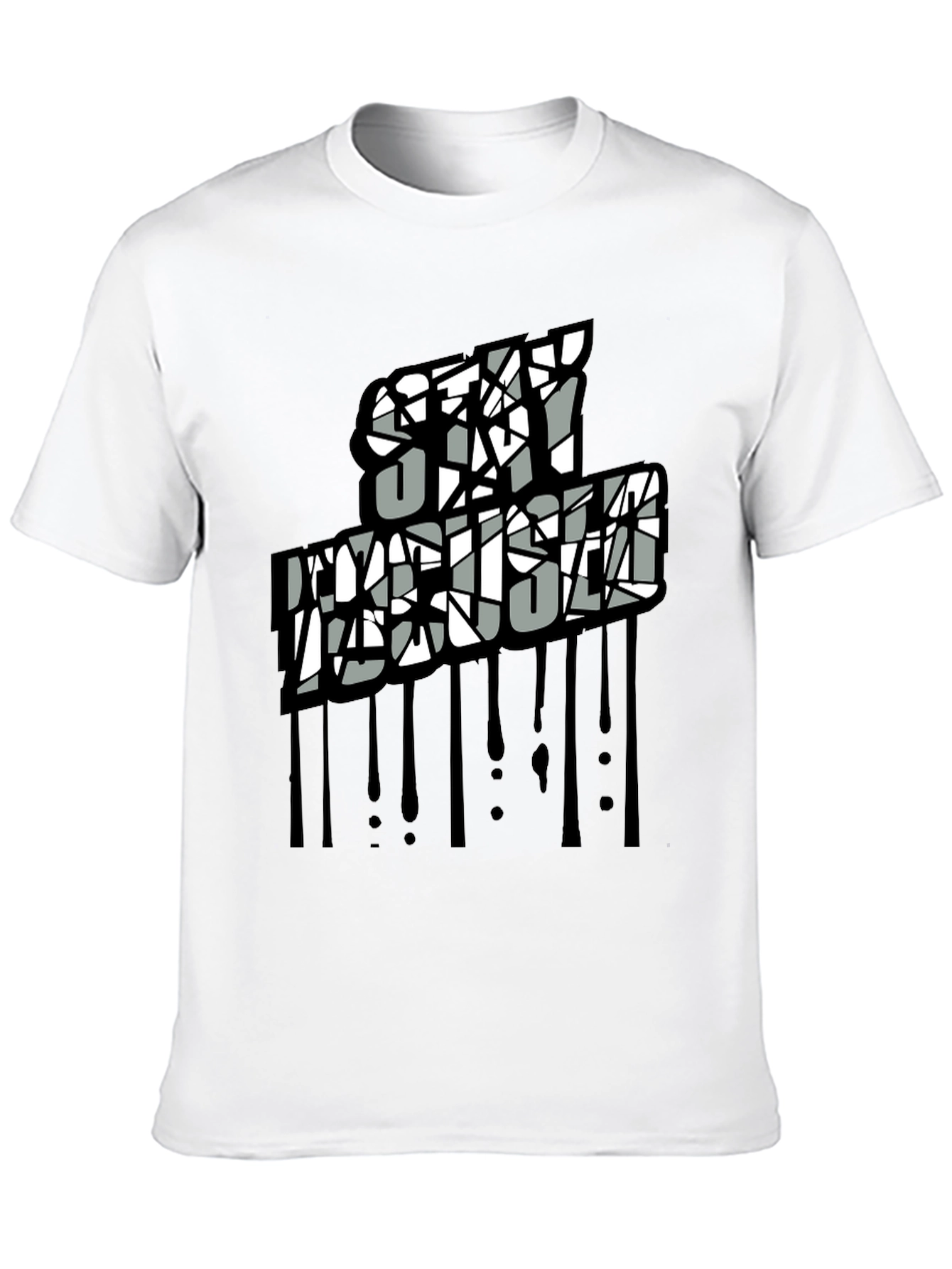 Stay Artistic Graphic Print Black Tee