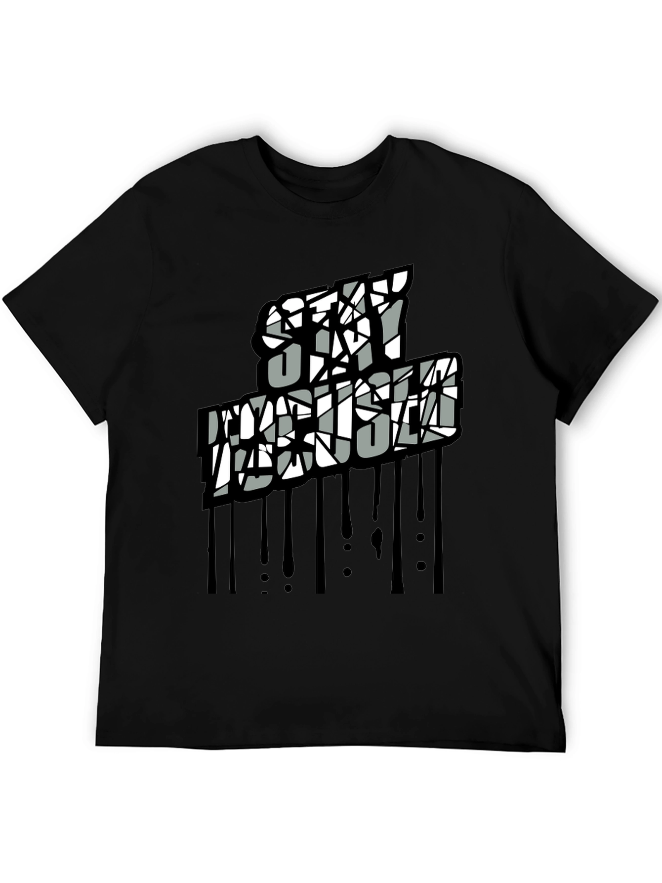 Stay Artistic Graphic Print Black Tee