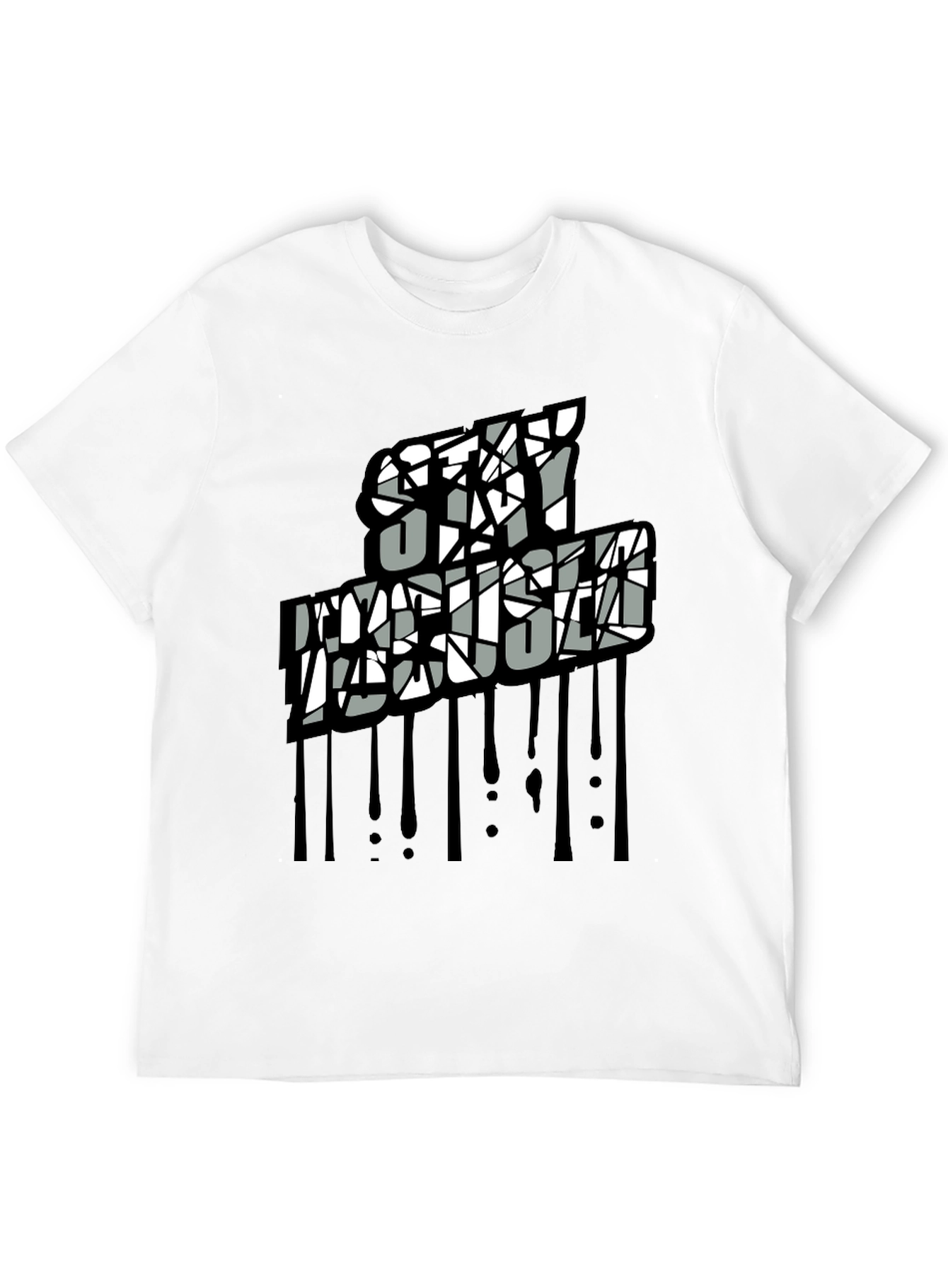 Stay Artistic Graphic Print Black Tee