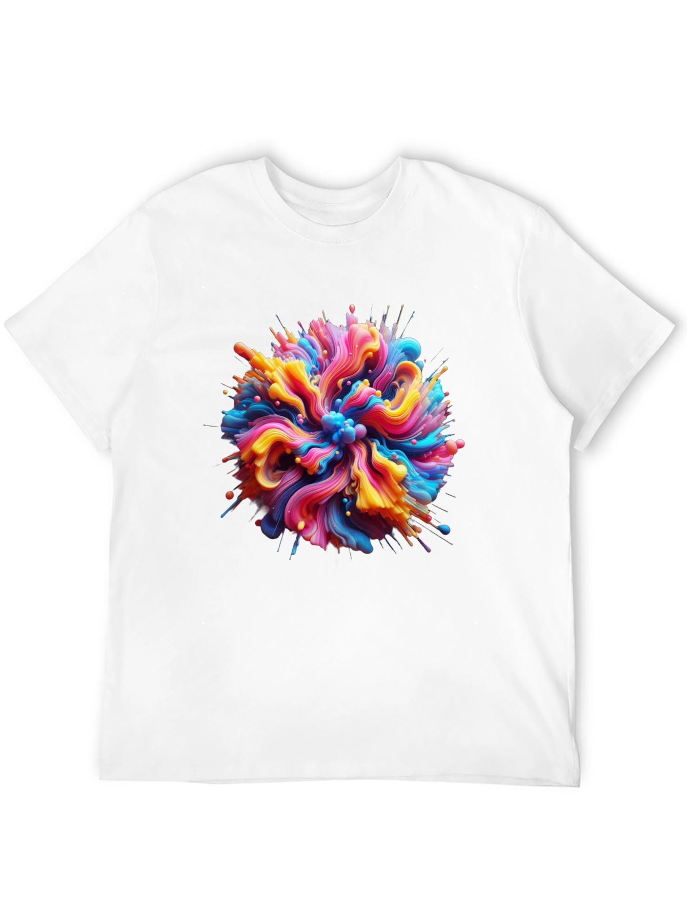 Abstract Swirl Graphic Tee - Bold Black Cotton T-Shirt