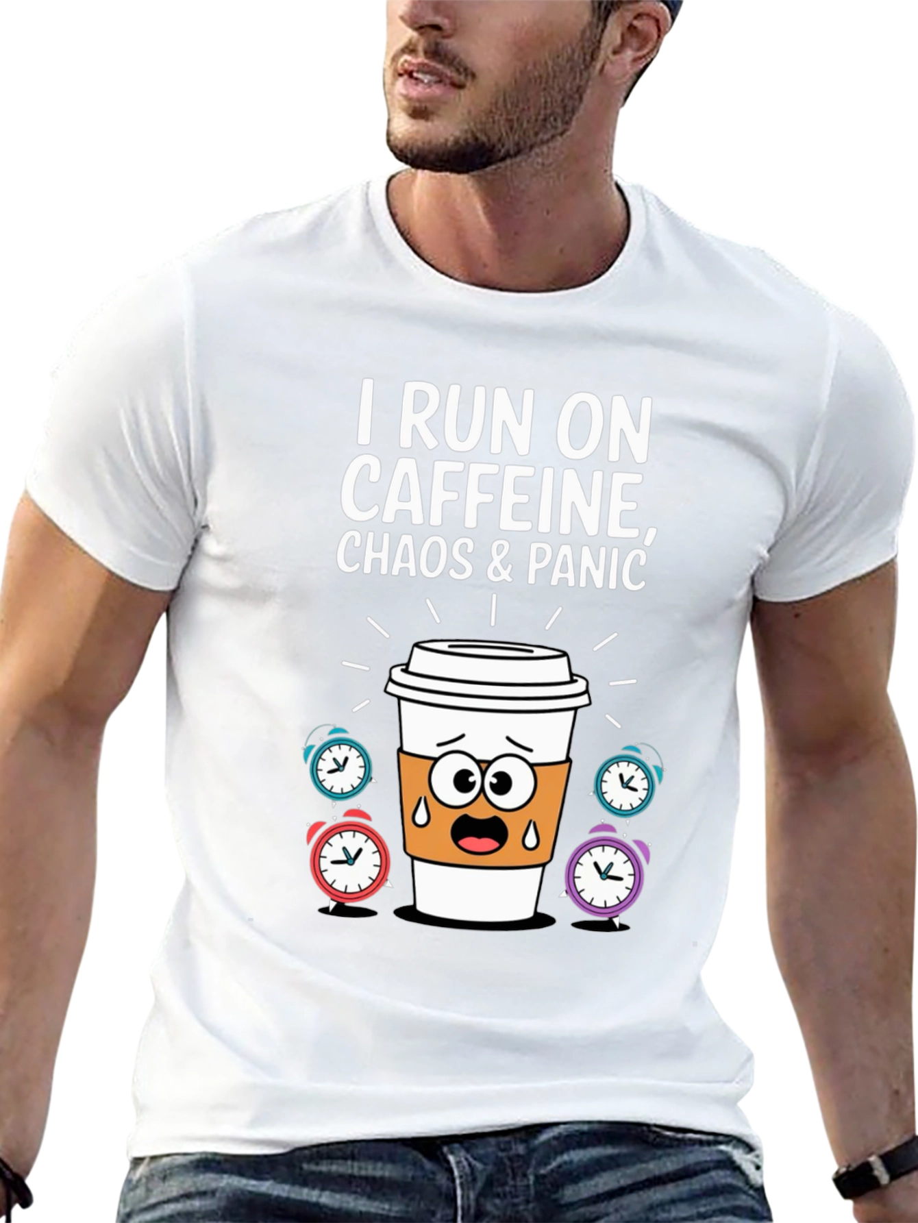I Run On Caffeine Chaos & Panic T-Shirt