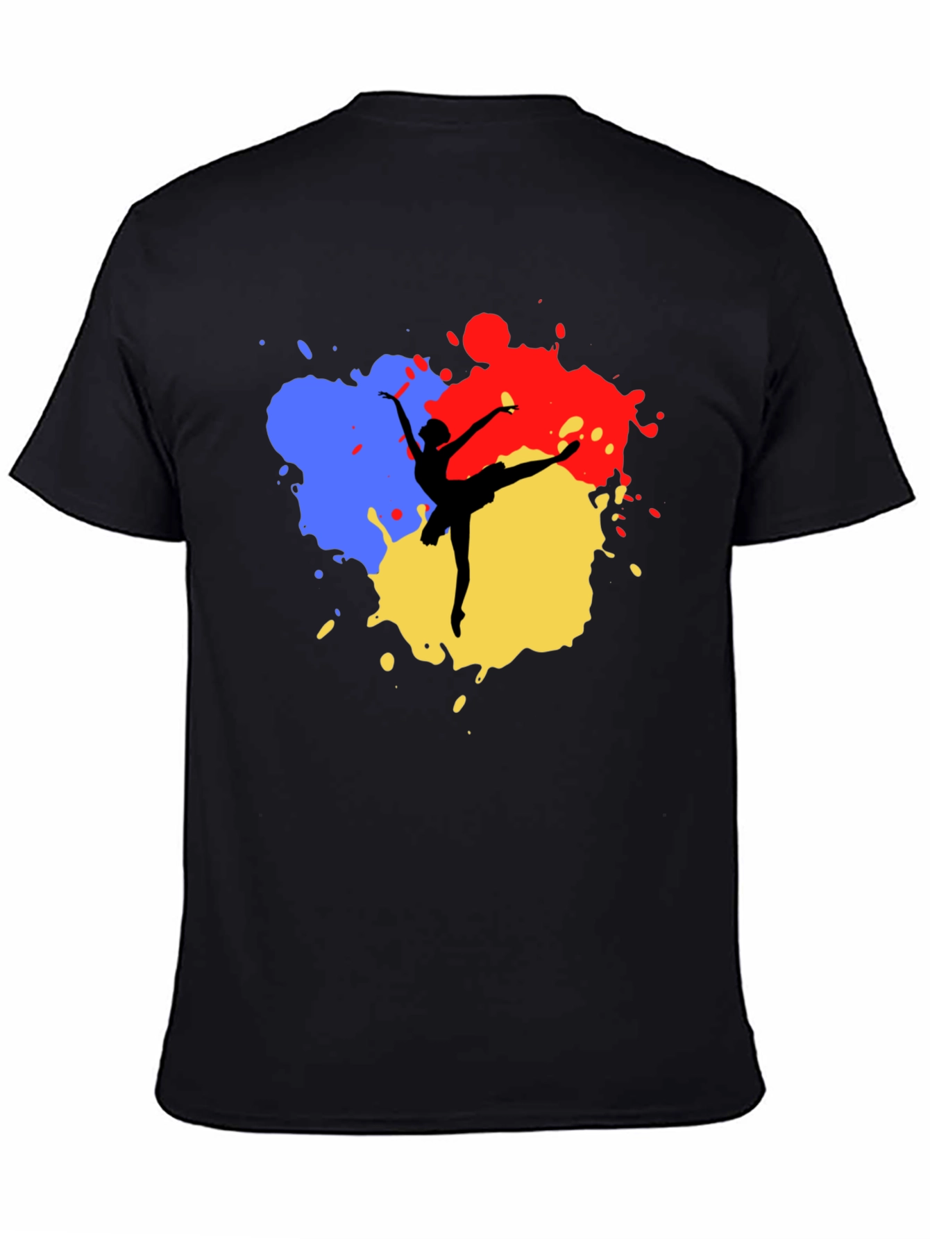 Ballerina Paint Splatter Black T-Shirt