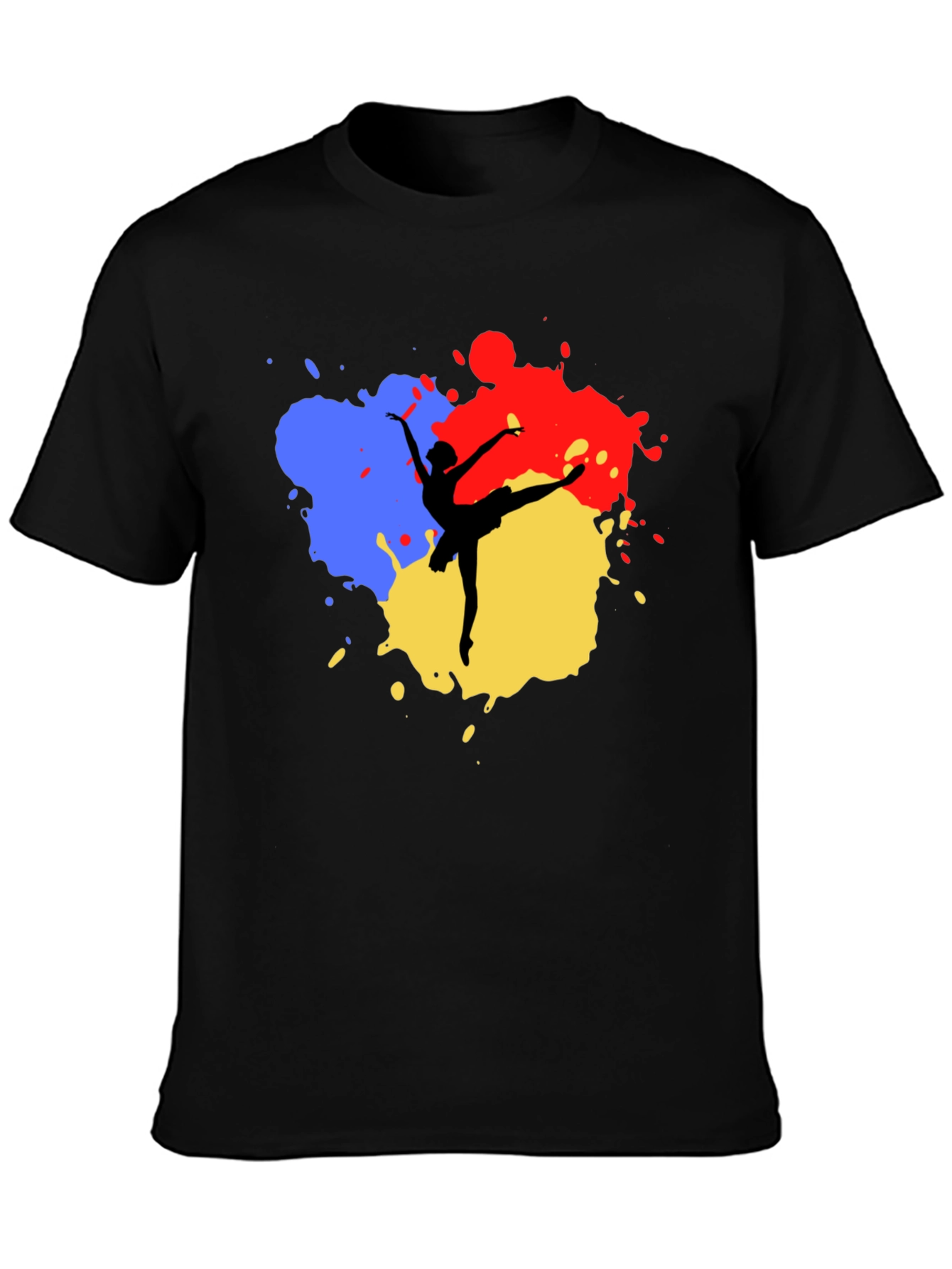 Ballerina Paint Splatter Black T-Shirt
