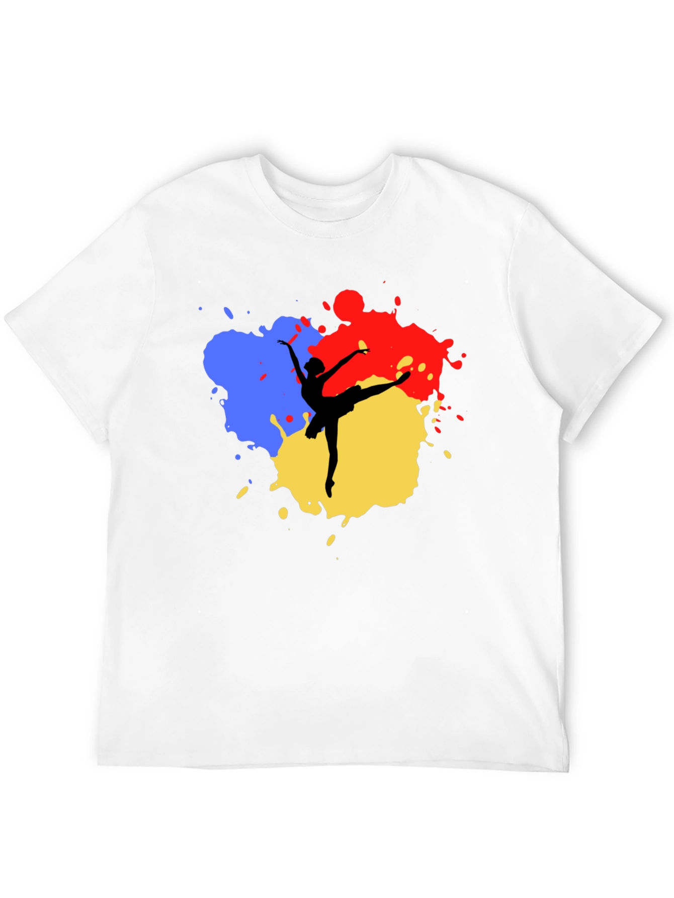 Ballerina Paint Splatter Black T-Shirt