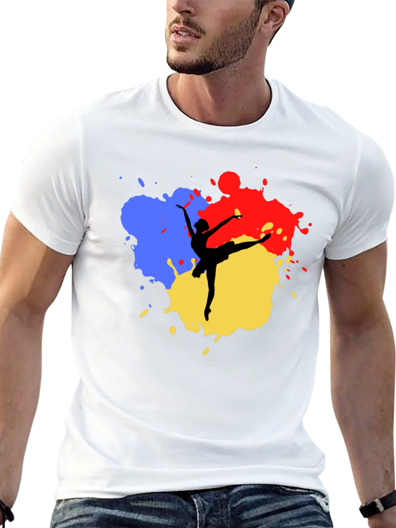 Ballerina Paint Splatter Black T-Shirt
