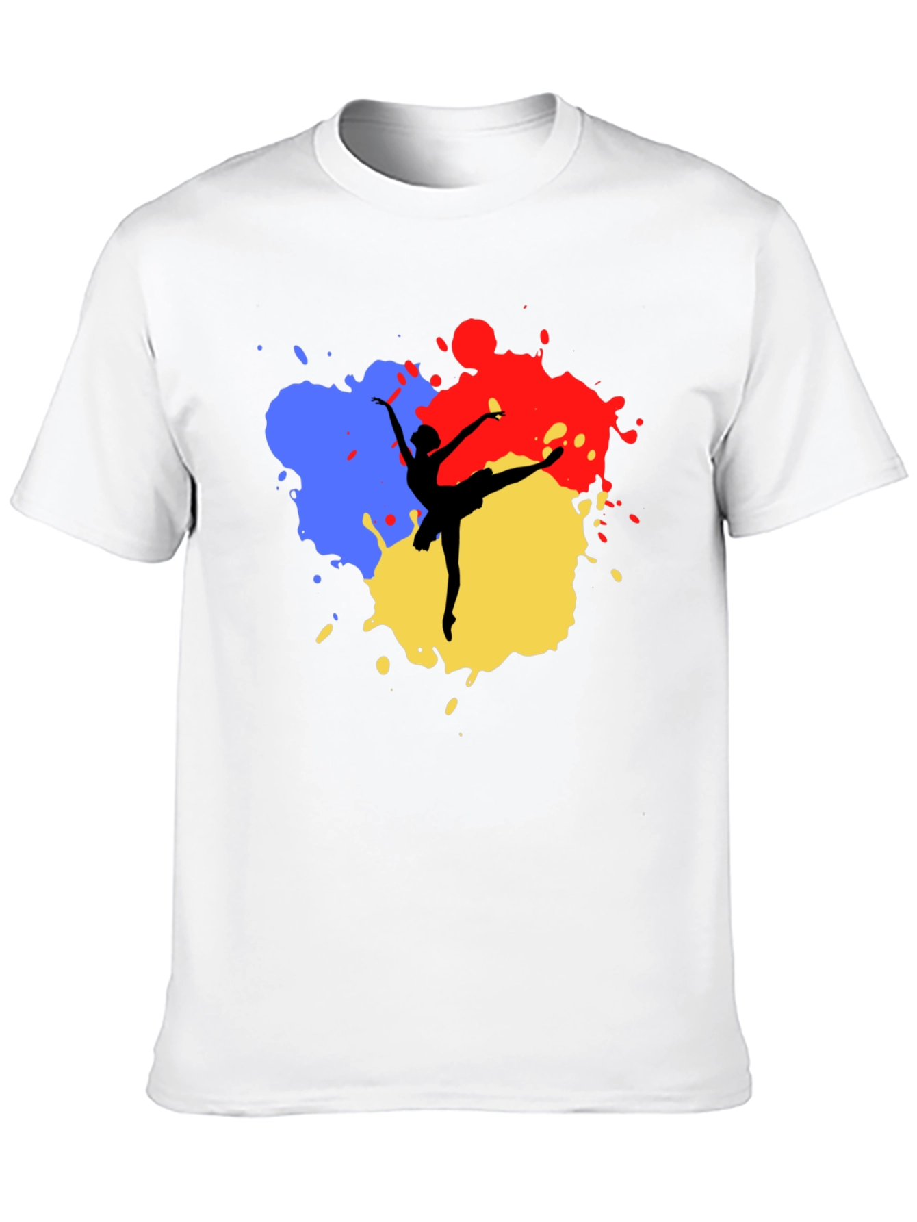 Ballerina Paint Splatter Black T-Shirt