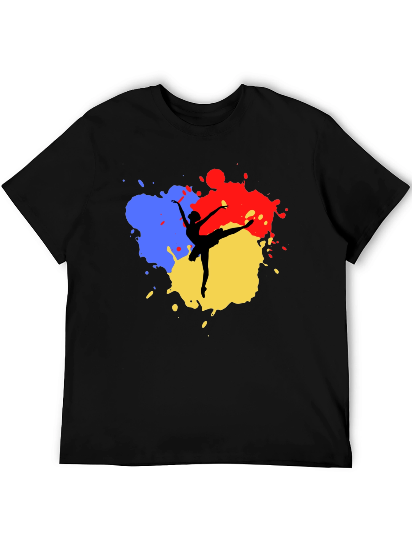 Ballerina Paint Splatter Black T-Shirt