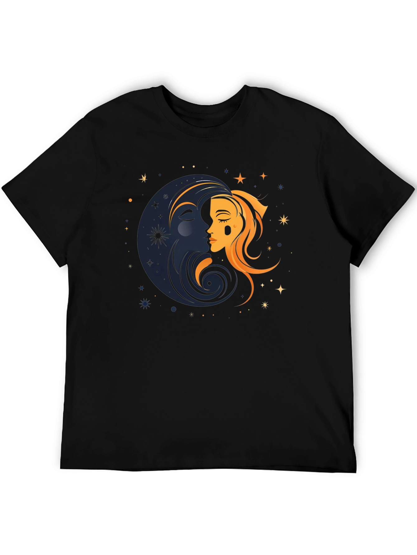 Celestial Sun and Moon Graphic T-Shirt