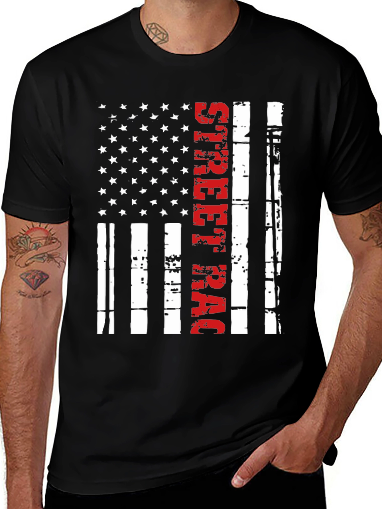 Street Racing American Flag T-Shirt