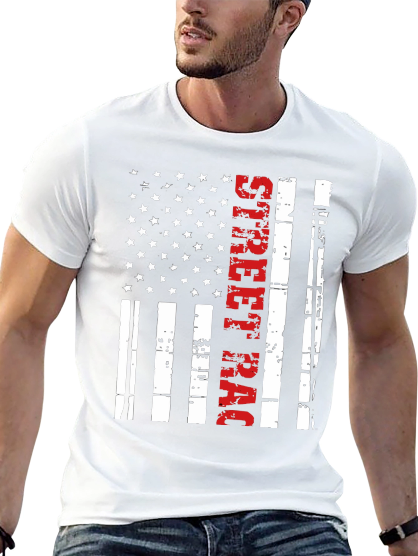 Street Racing American Flag T-Shirt