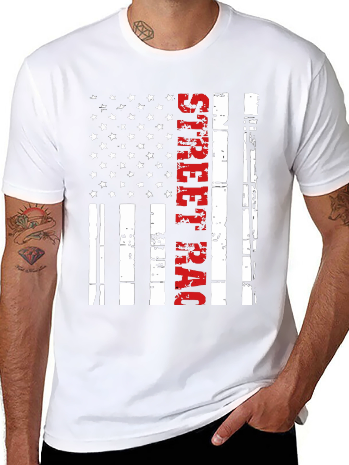 Street Racing American Flag T-Shirt