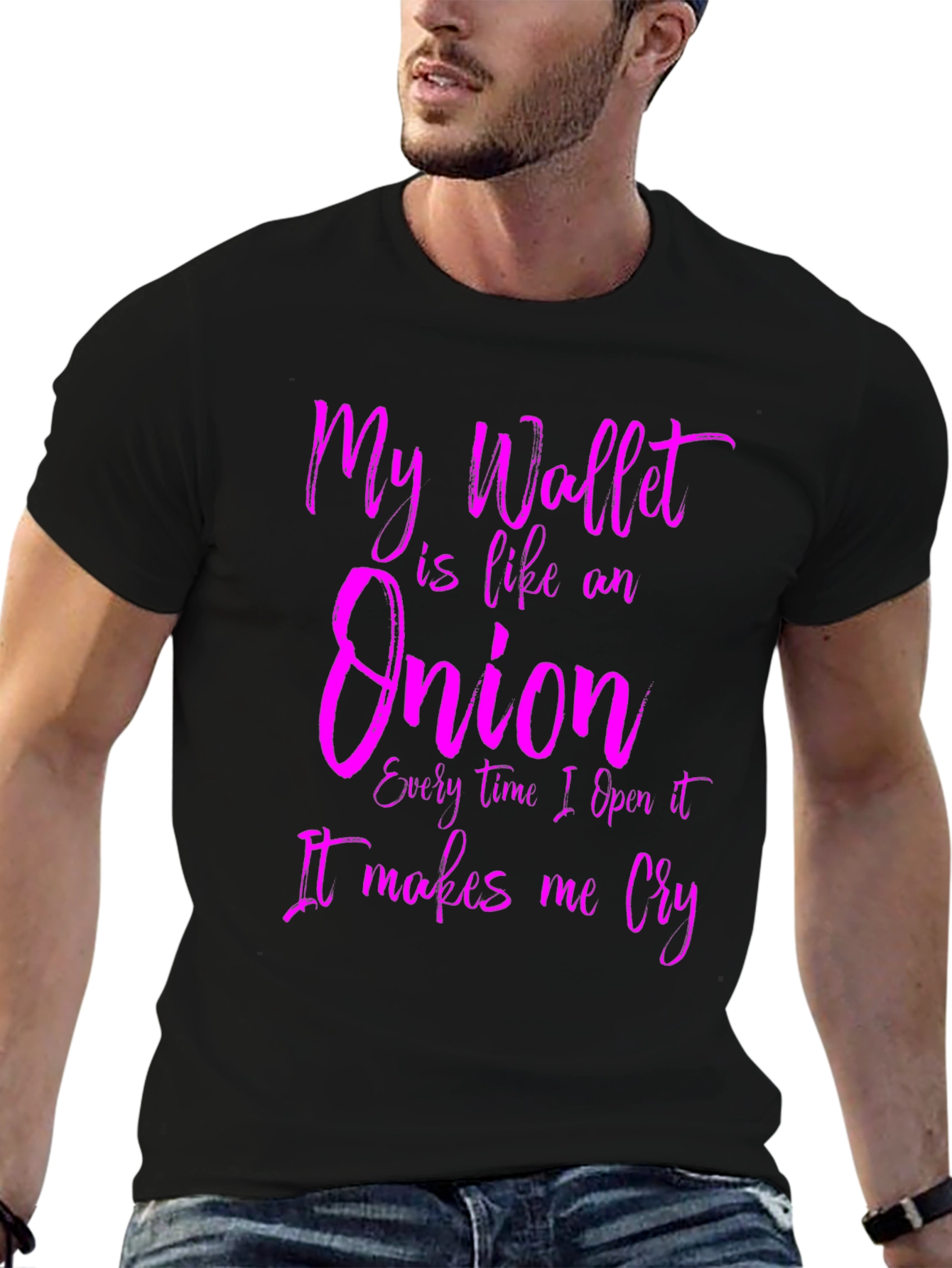 Funny Wallet Onion Mens Graphic T-Shirt