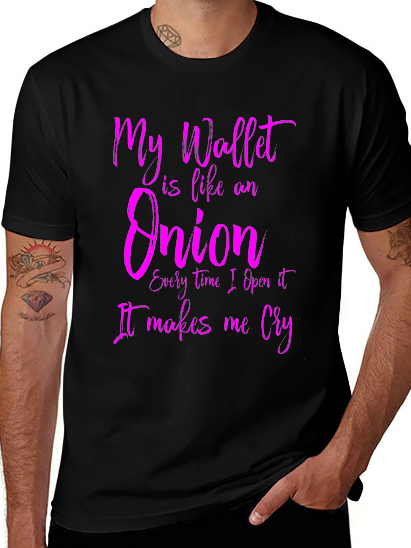 Funny Wallet Onion Mens Graphic T-Shirt