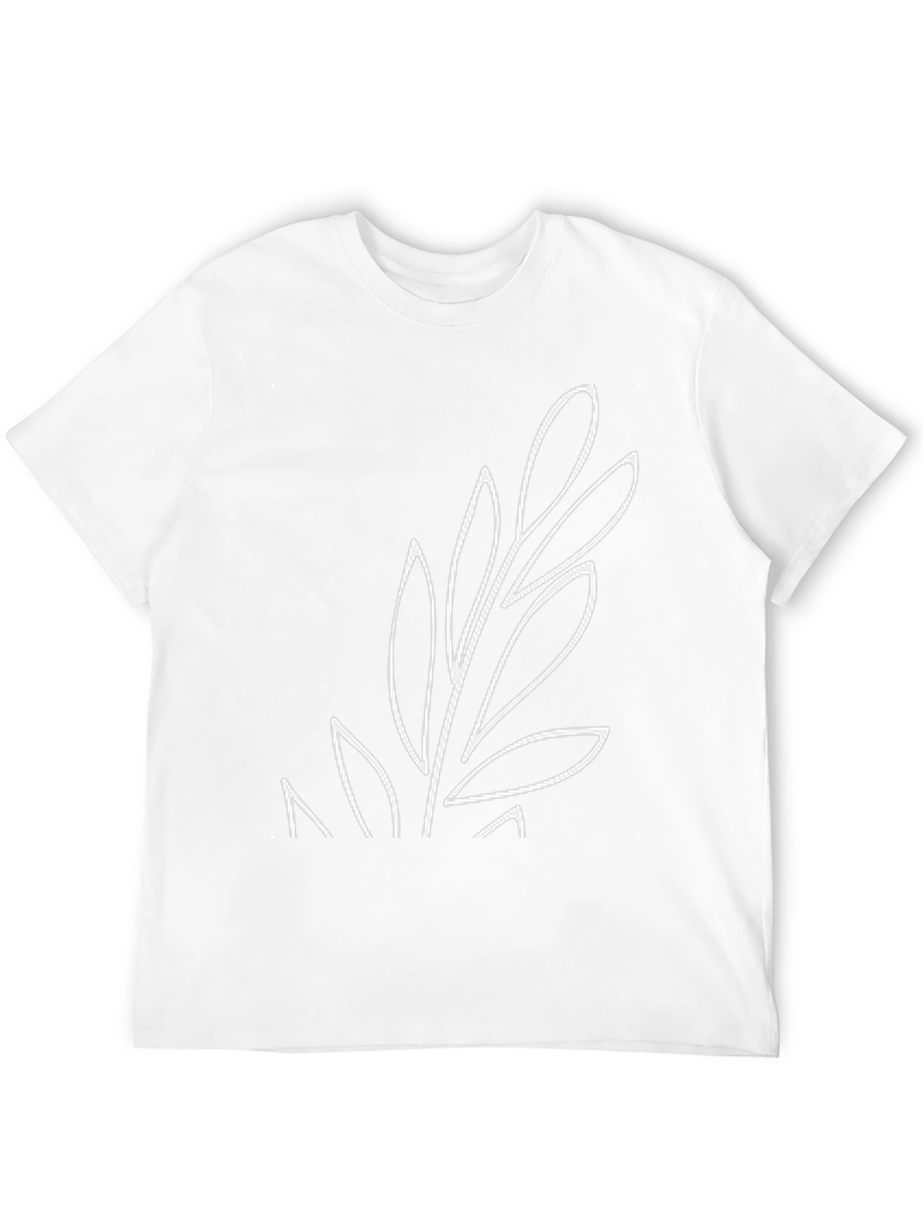 Minimalist Leaf Design Black T-Shirt