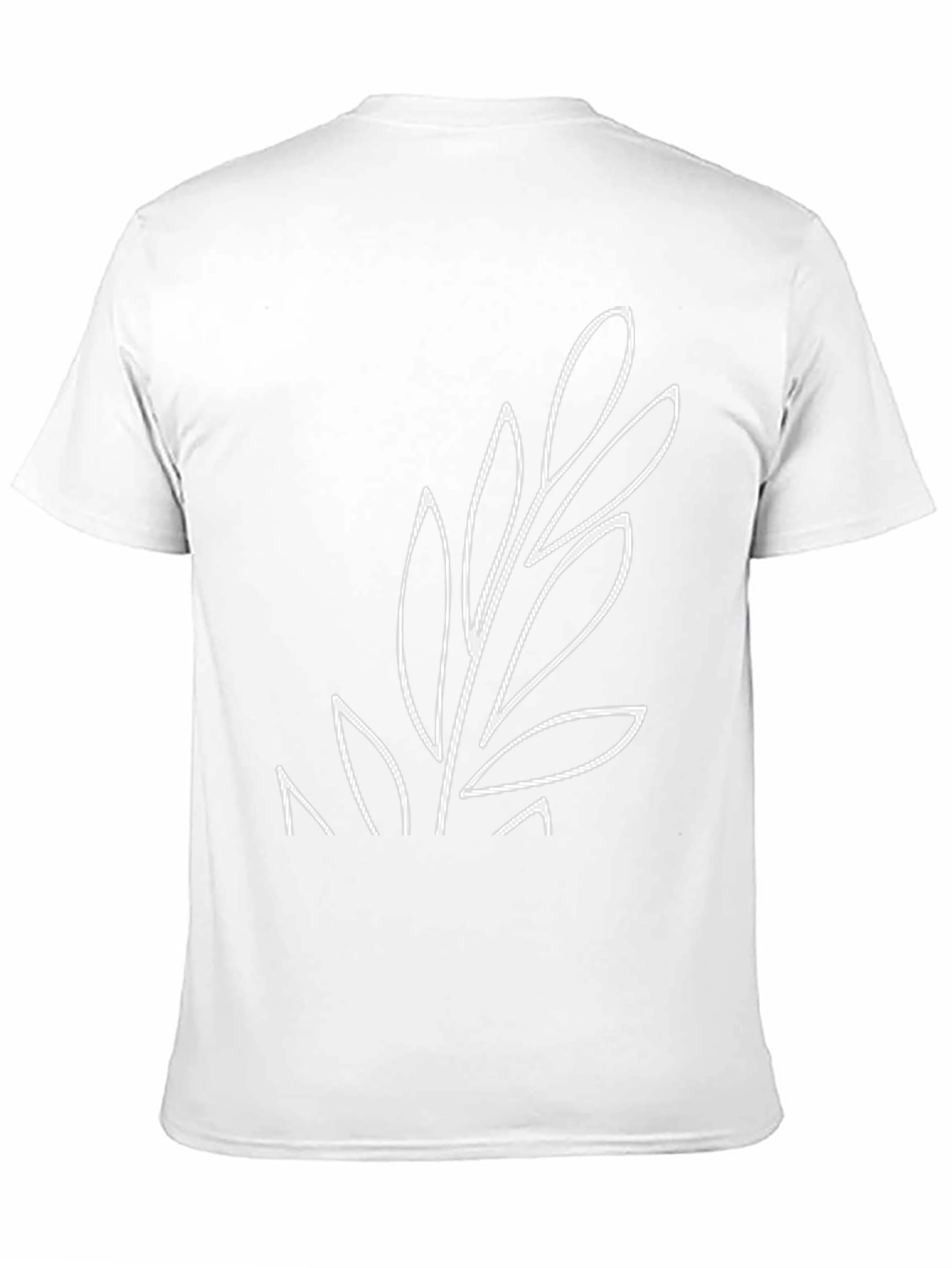 Minimalist Leaf Design Black T-Shirt