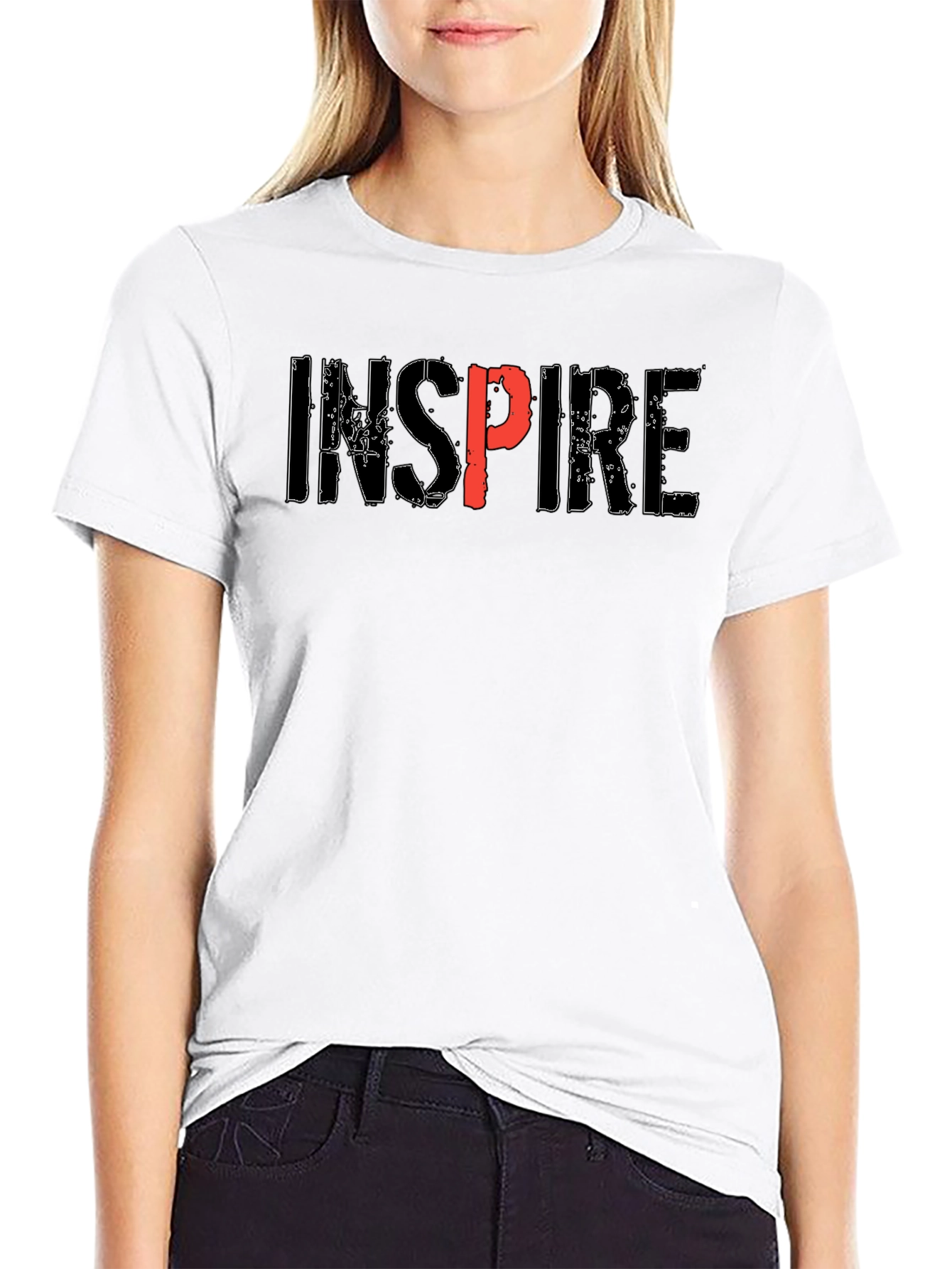 Inspire Graphic Print Black T-Shirt