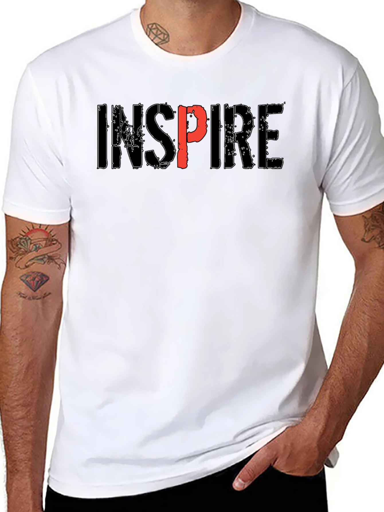 Inspire Graphic Print Black T-Shirt