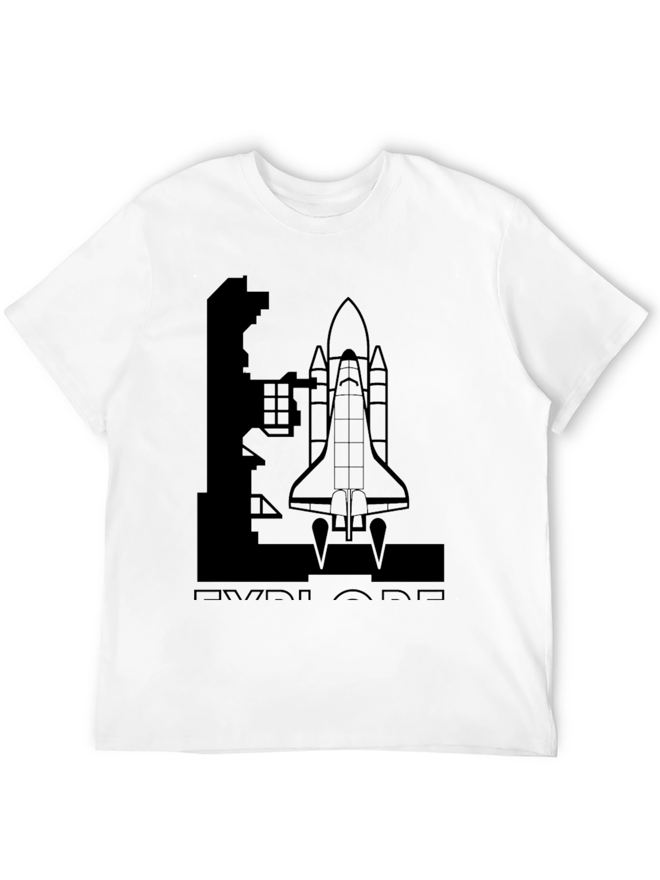 Explore Space Shuttle T-Shirt - Black Graphic Tee