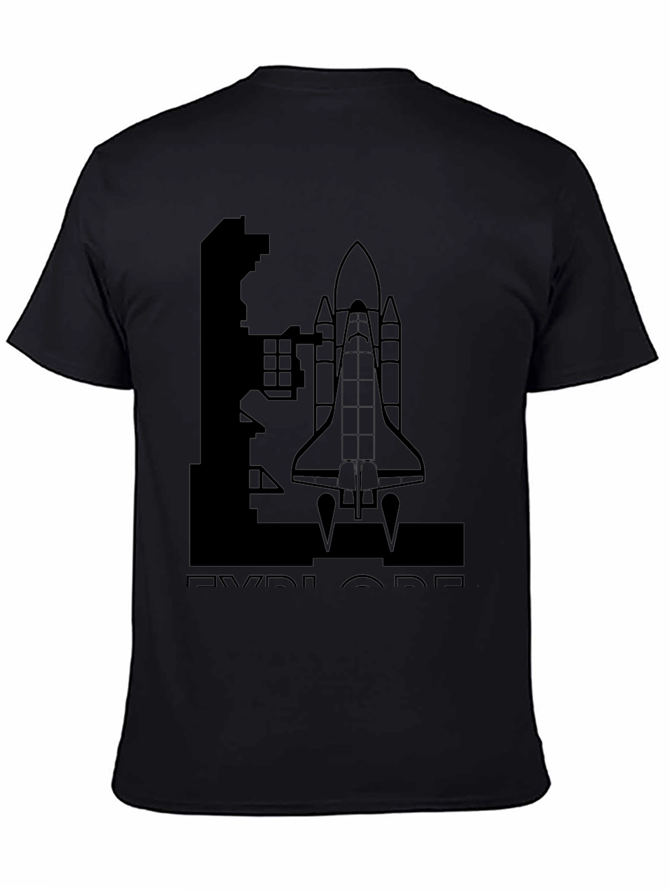 Explore Space Shuttle T-Shirt - Black Graphic Tee