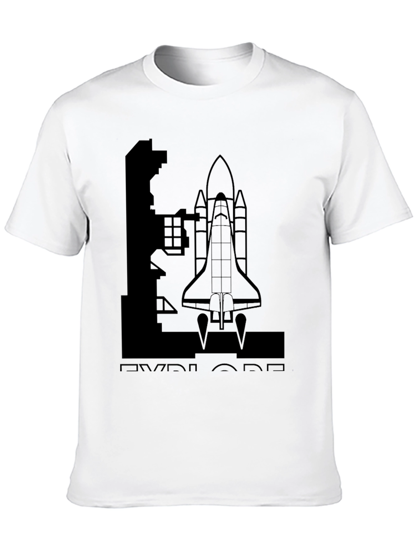 Explore Space Shuttle T-Shirt - Black Graphic Tee