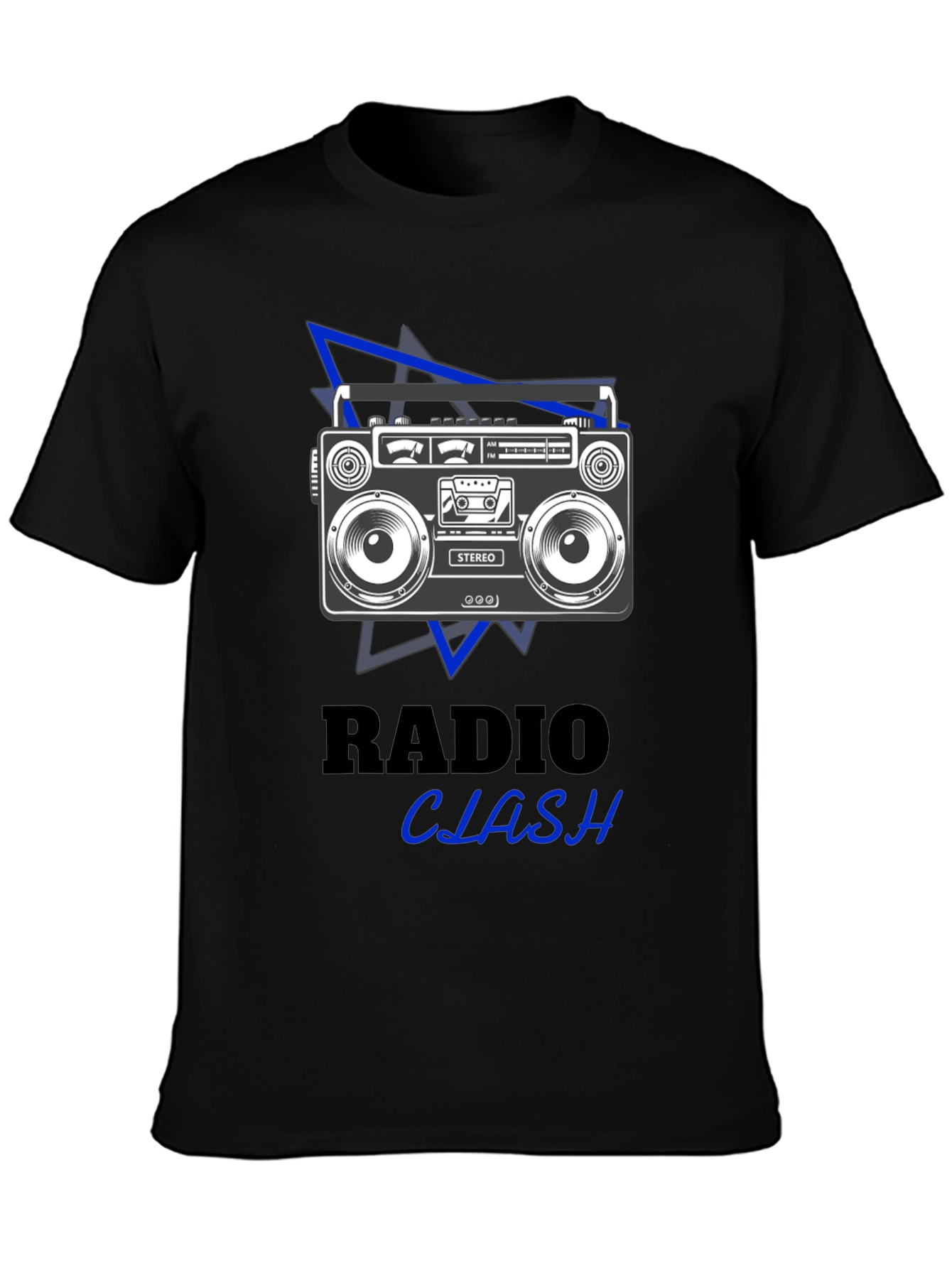 Retro Radio Clash Graphic Tee - Black