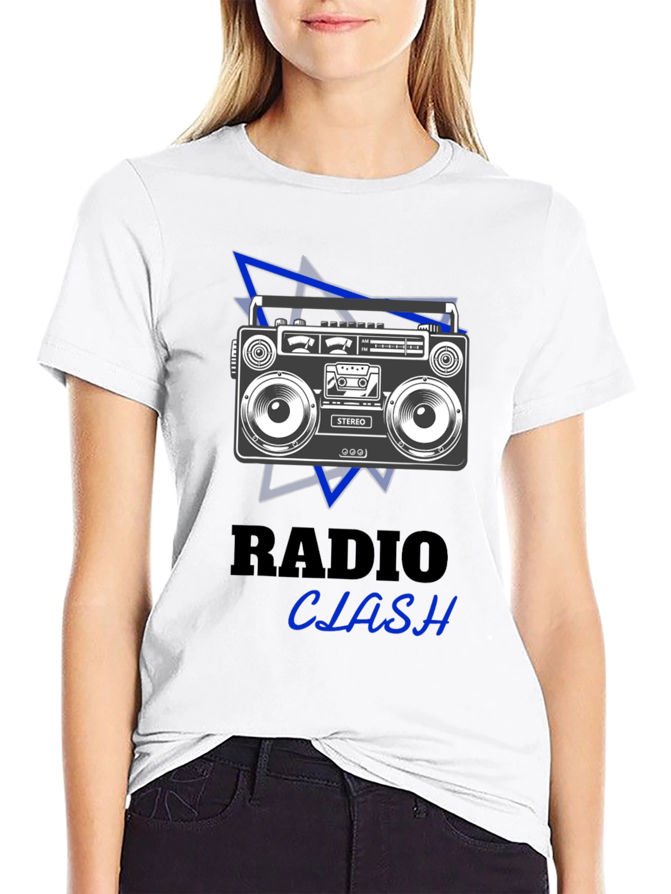 Retro Radio Clash Graphic Tee - Black
