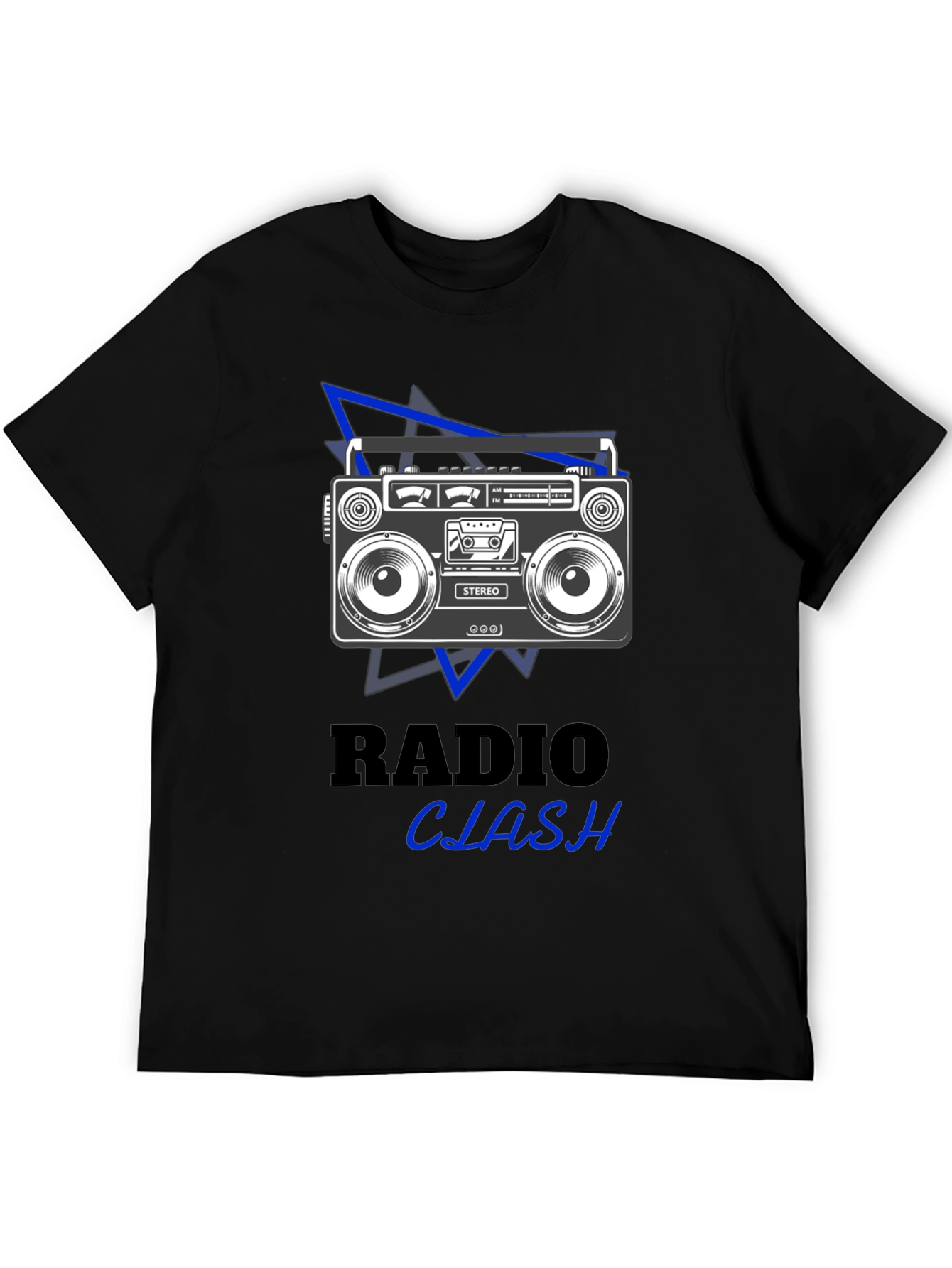 Retro Radio Clash Graphic Tee - Black