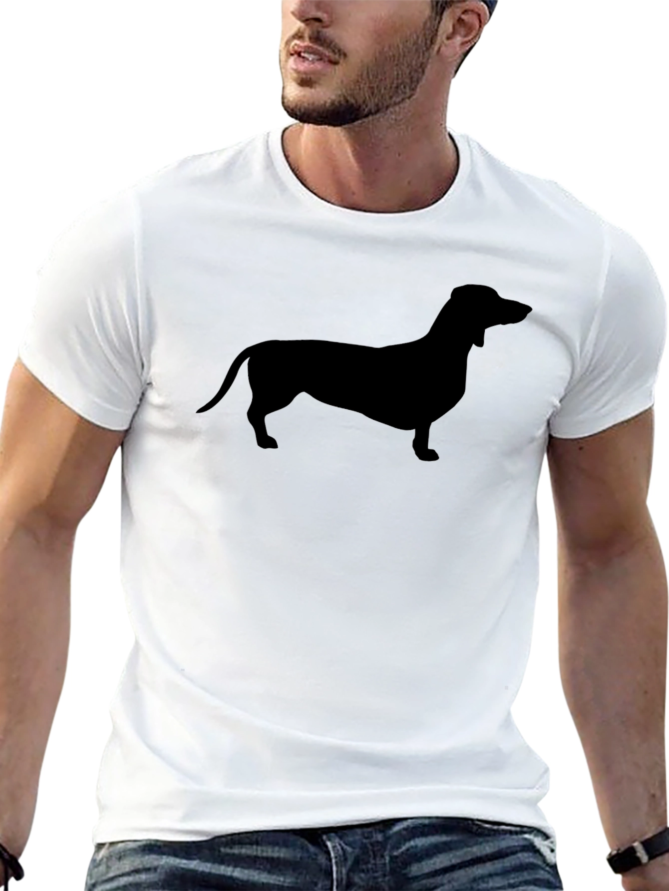 Dachshund Silhouette Black T-Shirt