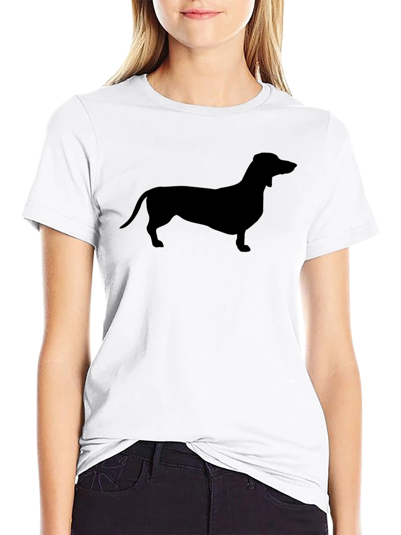 Dachshund Silhouette Black T-Shirt