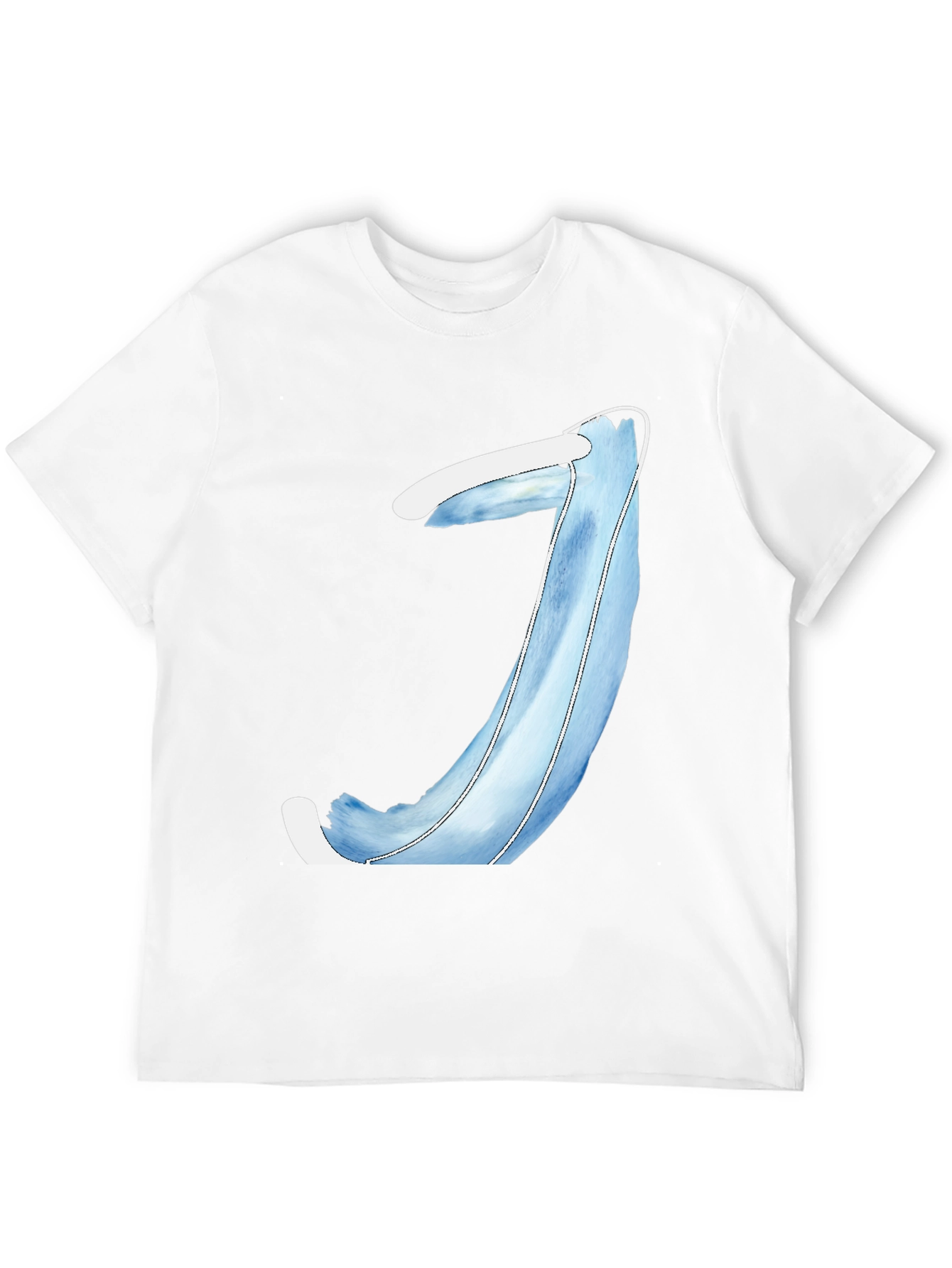 Mens Black T-Shirt with Blue Abstract Design