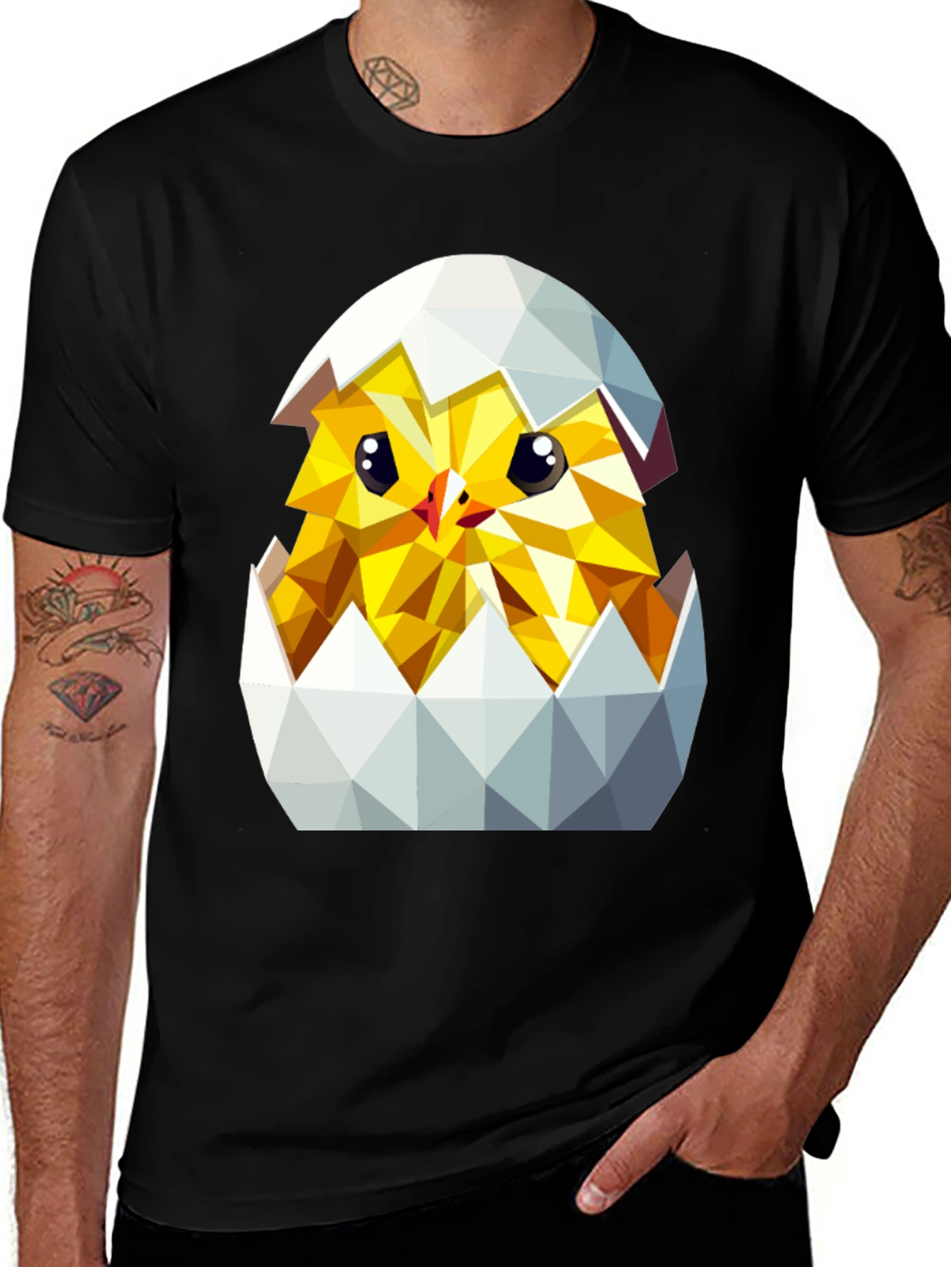 Geometric Chick in Eggshell T-Shirt