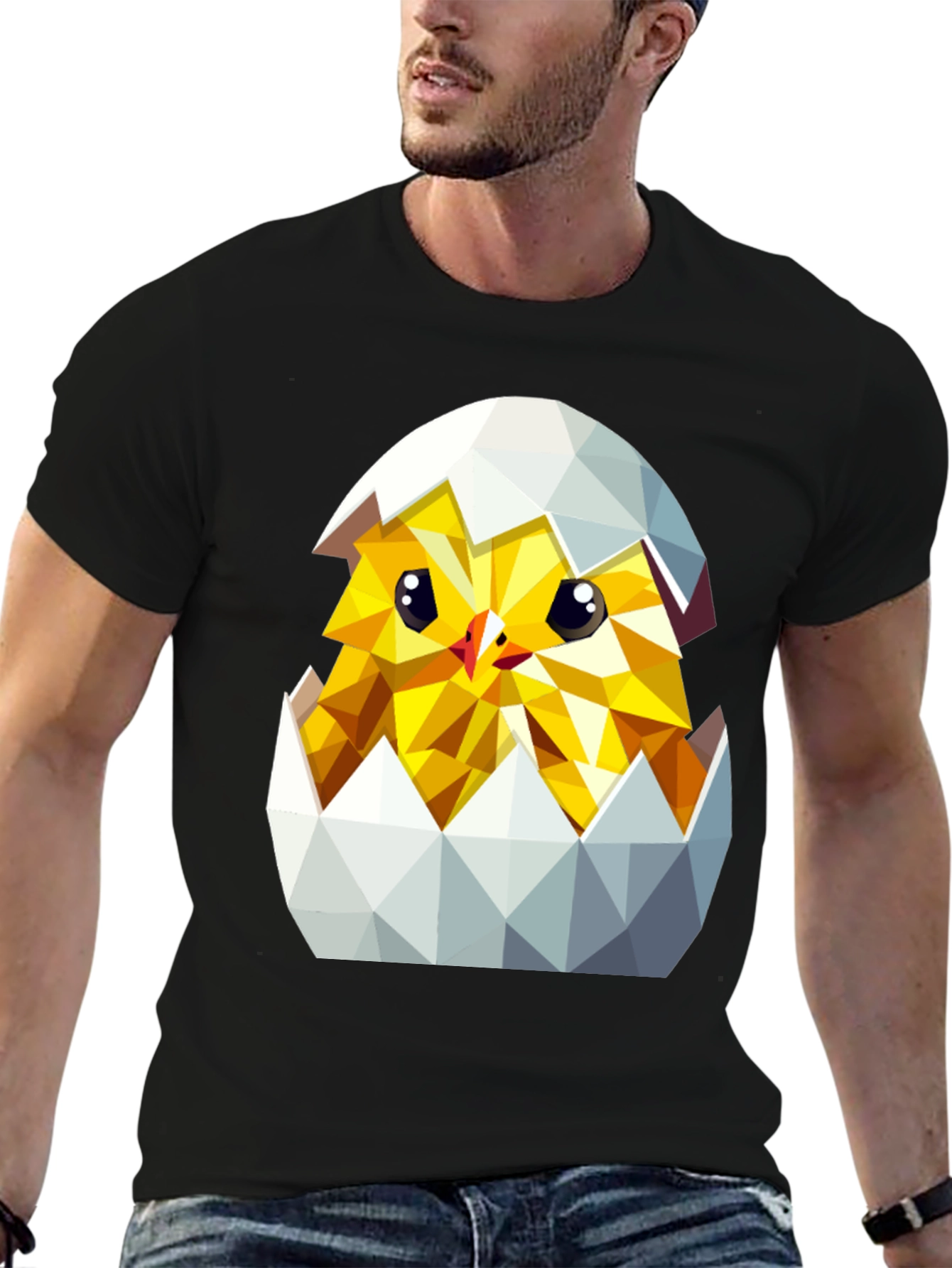 Geometric Chick in Eggshell T-Shirt