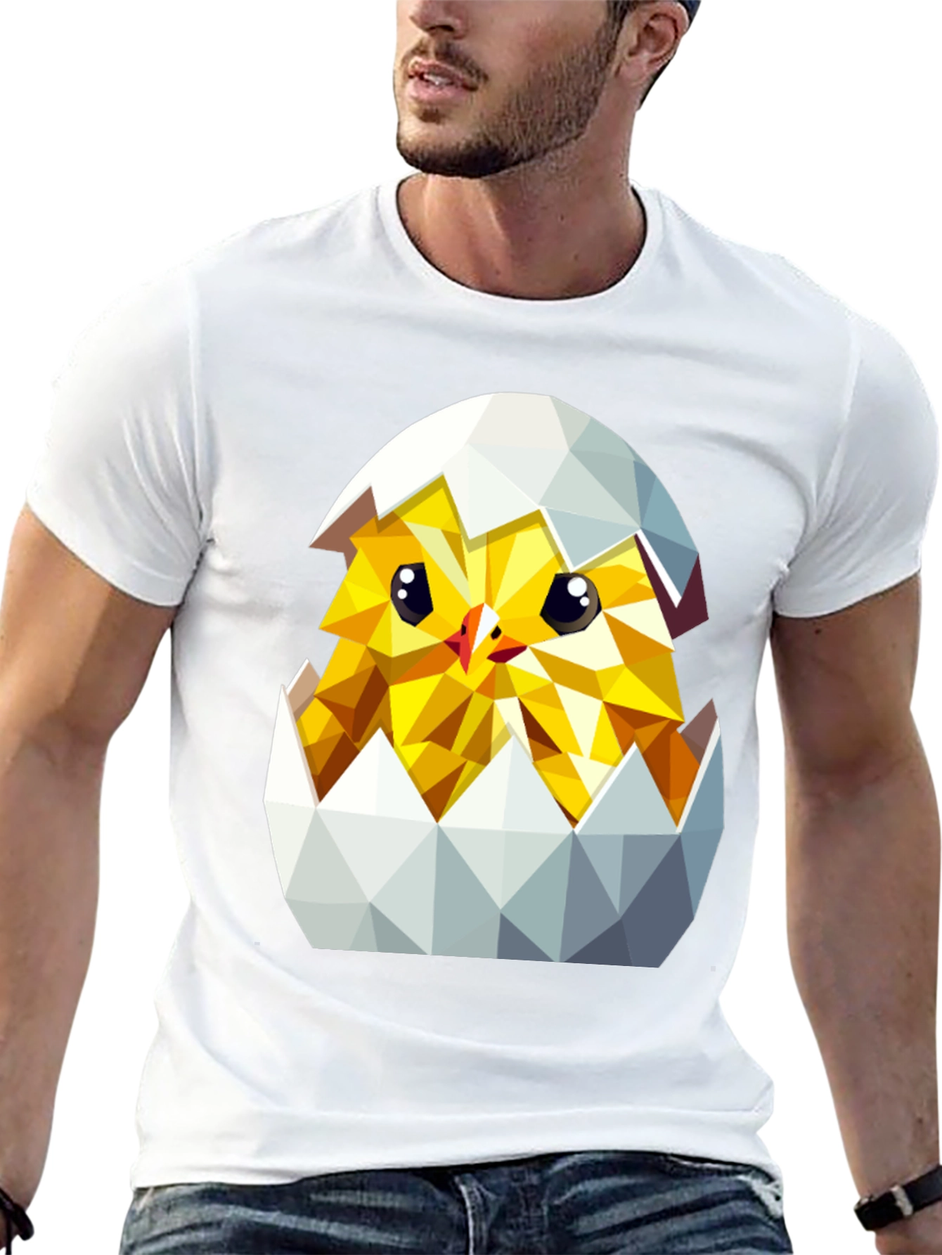 Geometric Chick in Eggshell T-Shirt