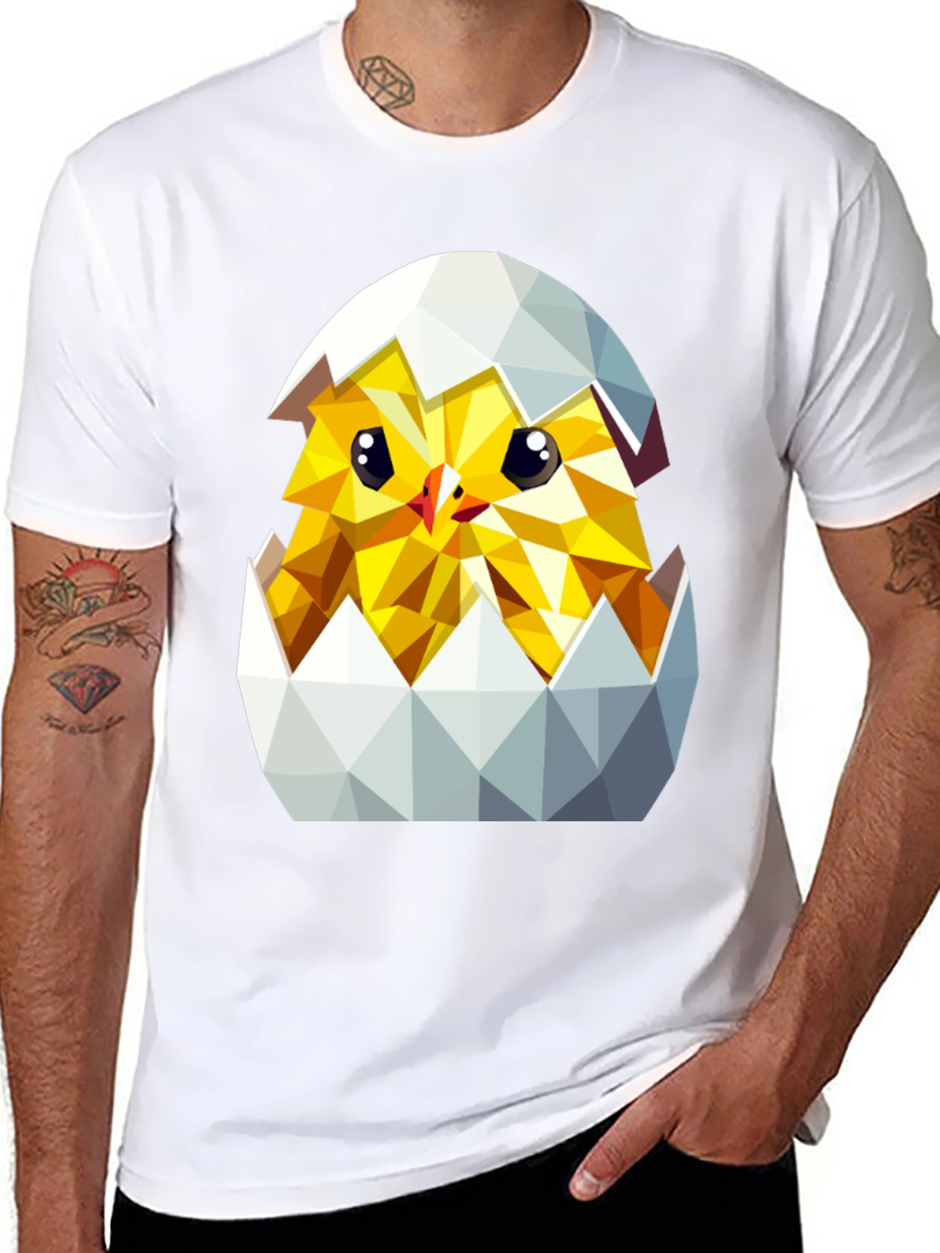 Geometric Chick in Eggshell T-Shirt