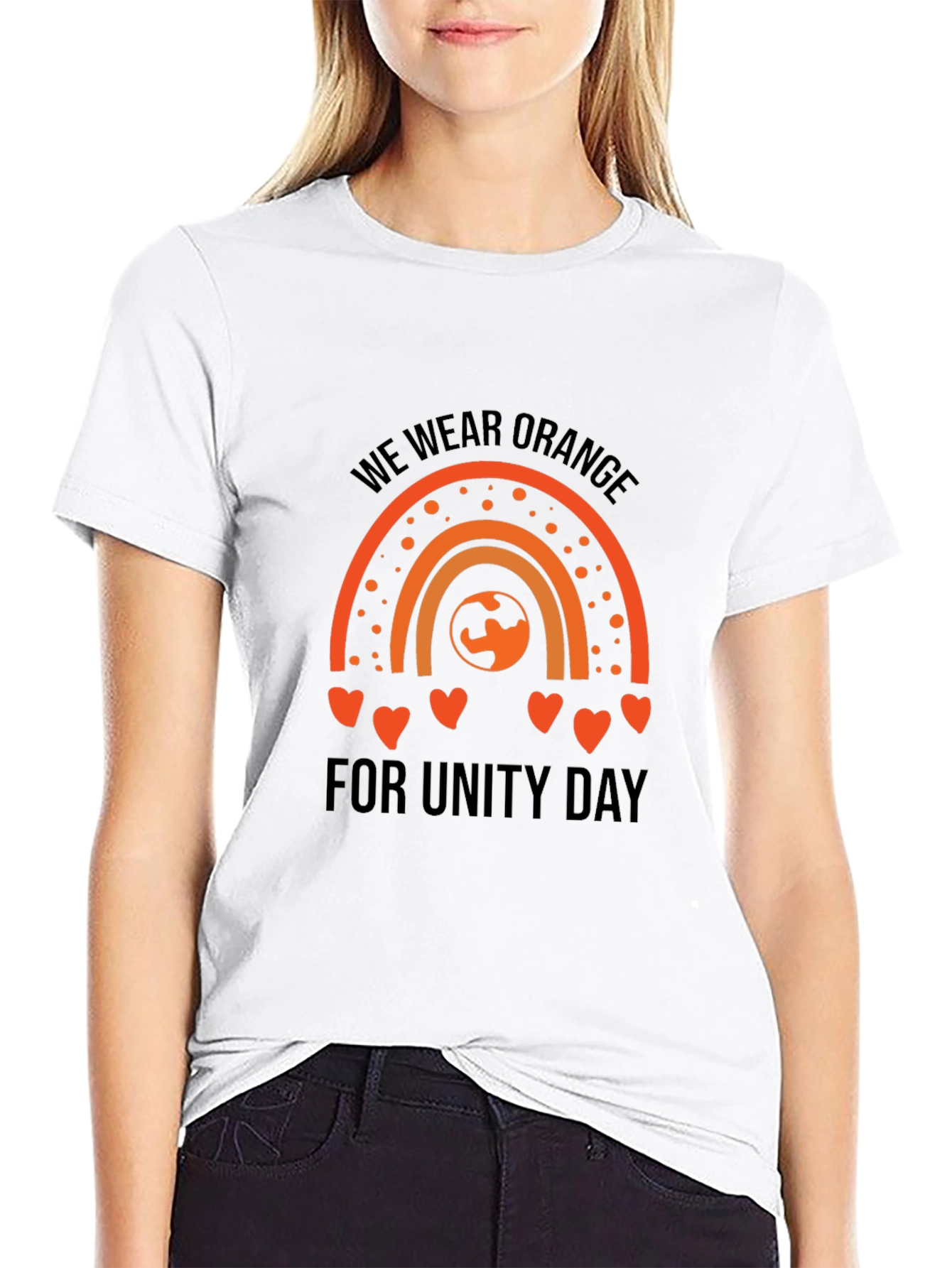 Unity Day Orange Rainbow Graphic Tee