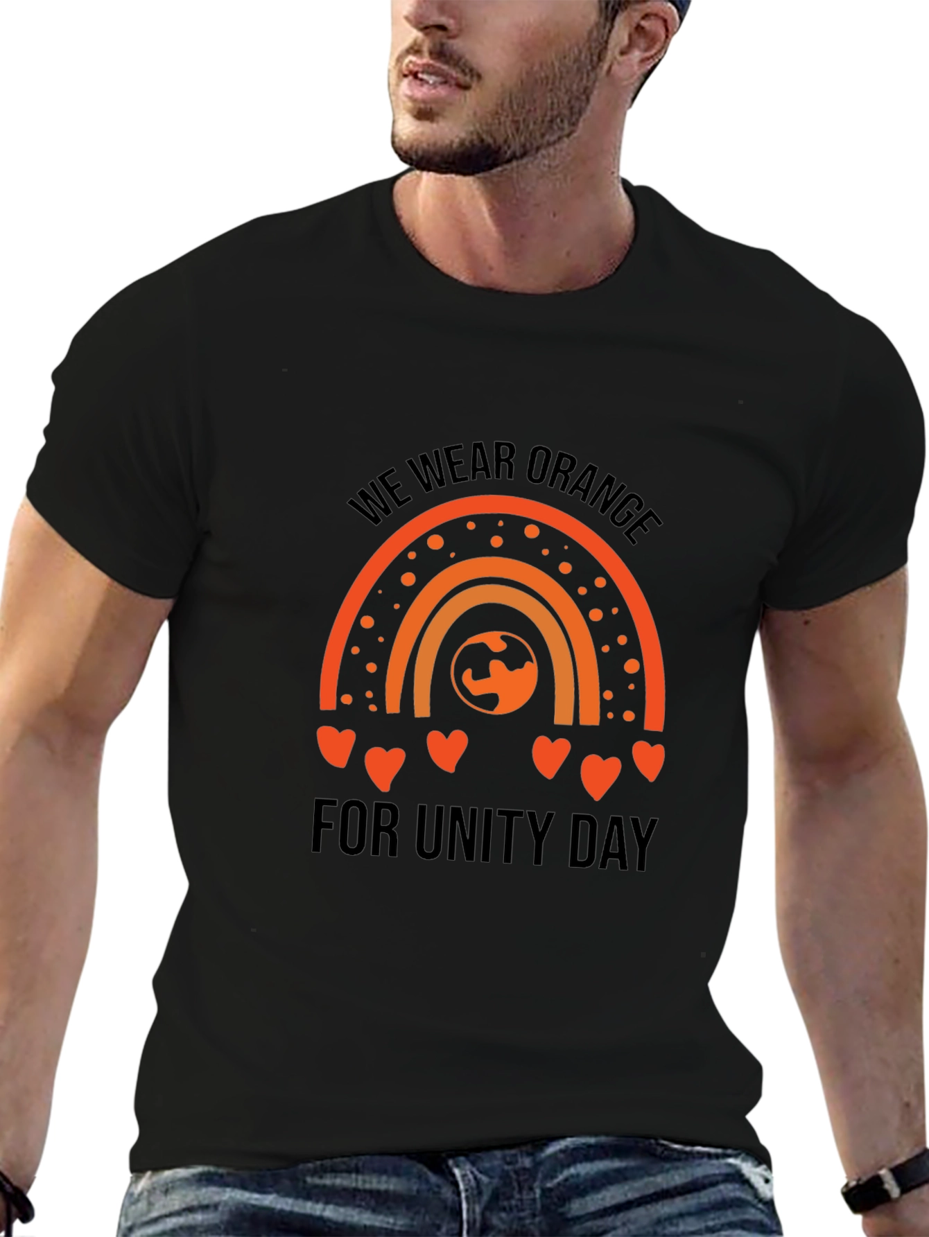 Unity Day Orange Rainbow Graphic Tee