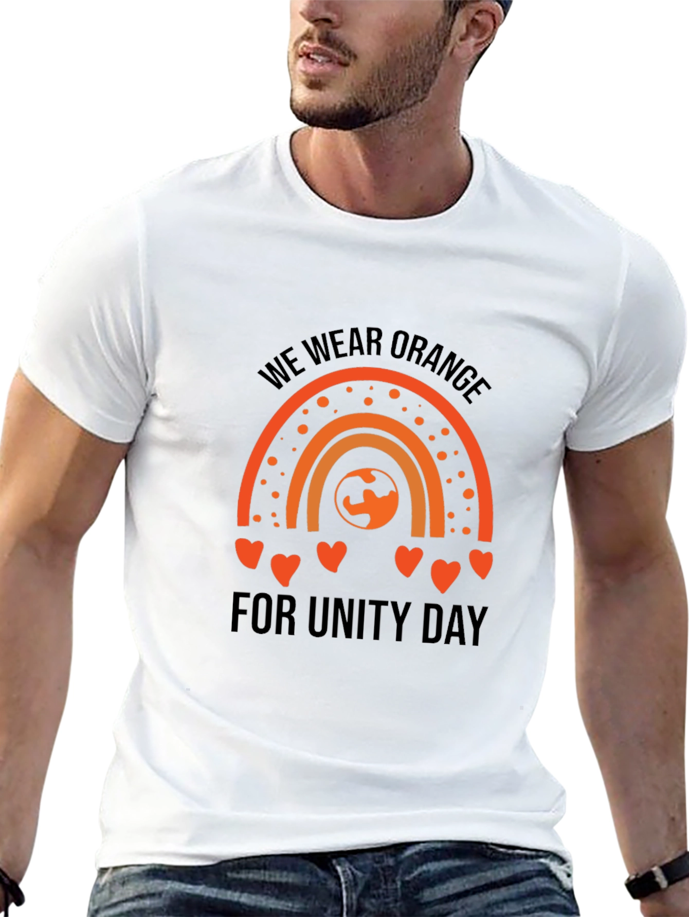 Unity Day Orange Rainbow Graphic Tee