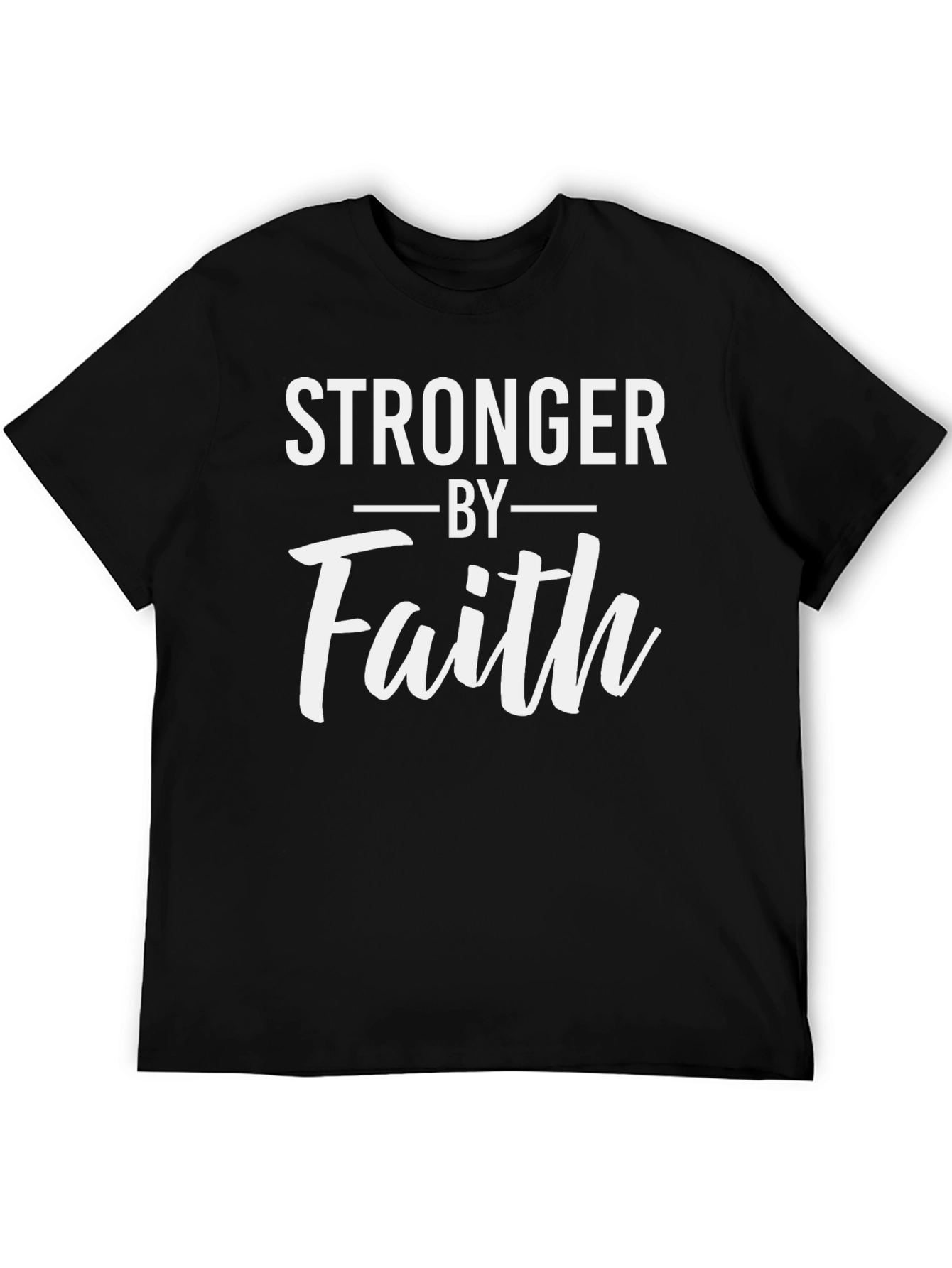 Stronger by Faith Graphic Tee - Black T-Shirt