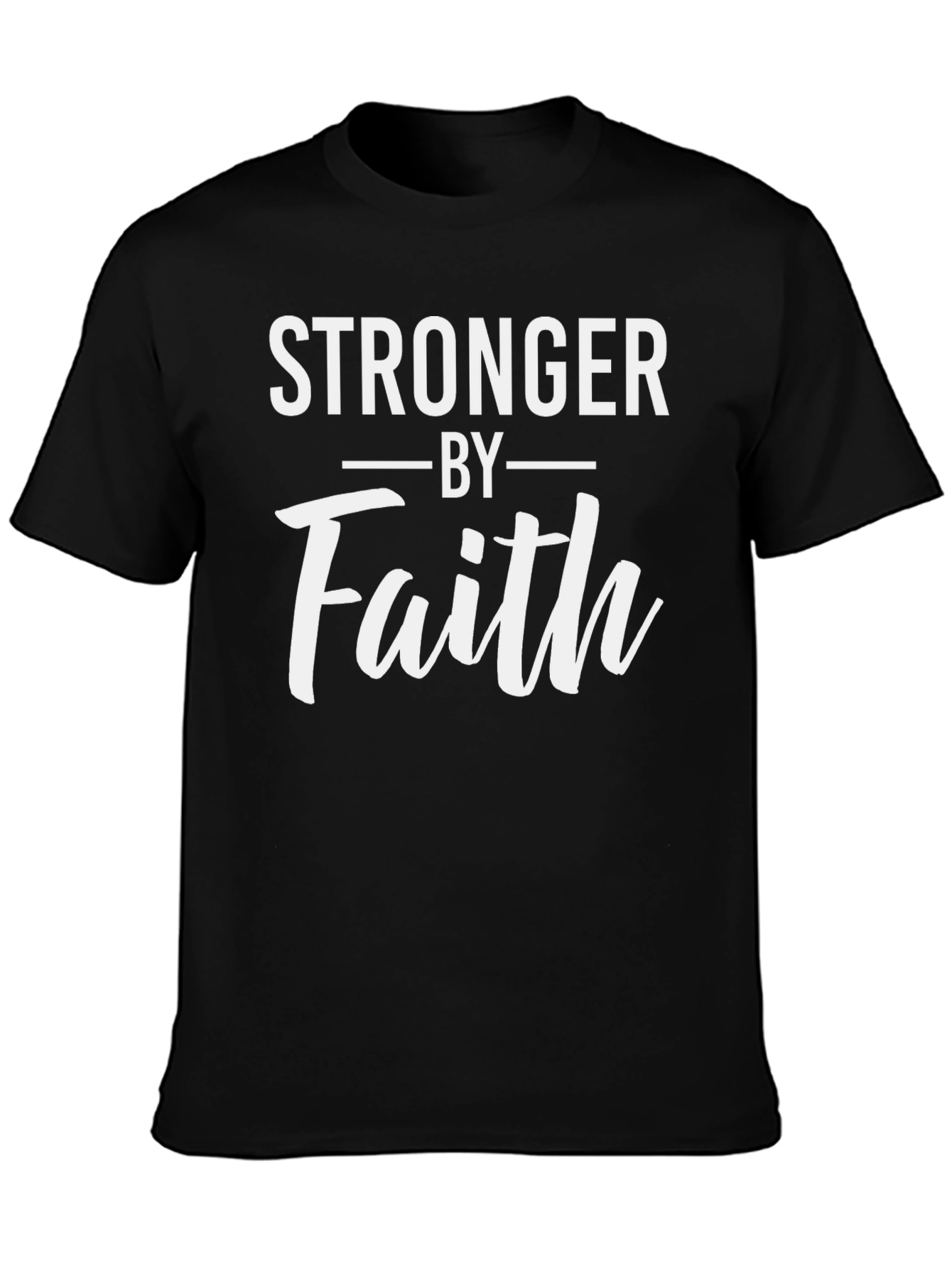Stronger by Faith Graphic Tee - Black T-Shirt
