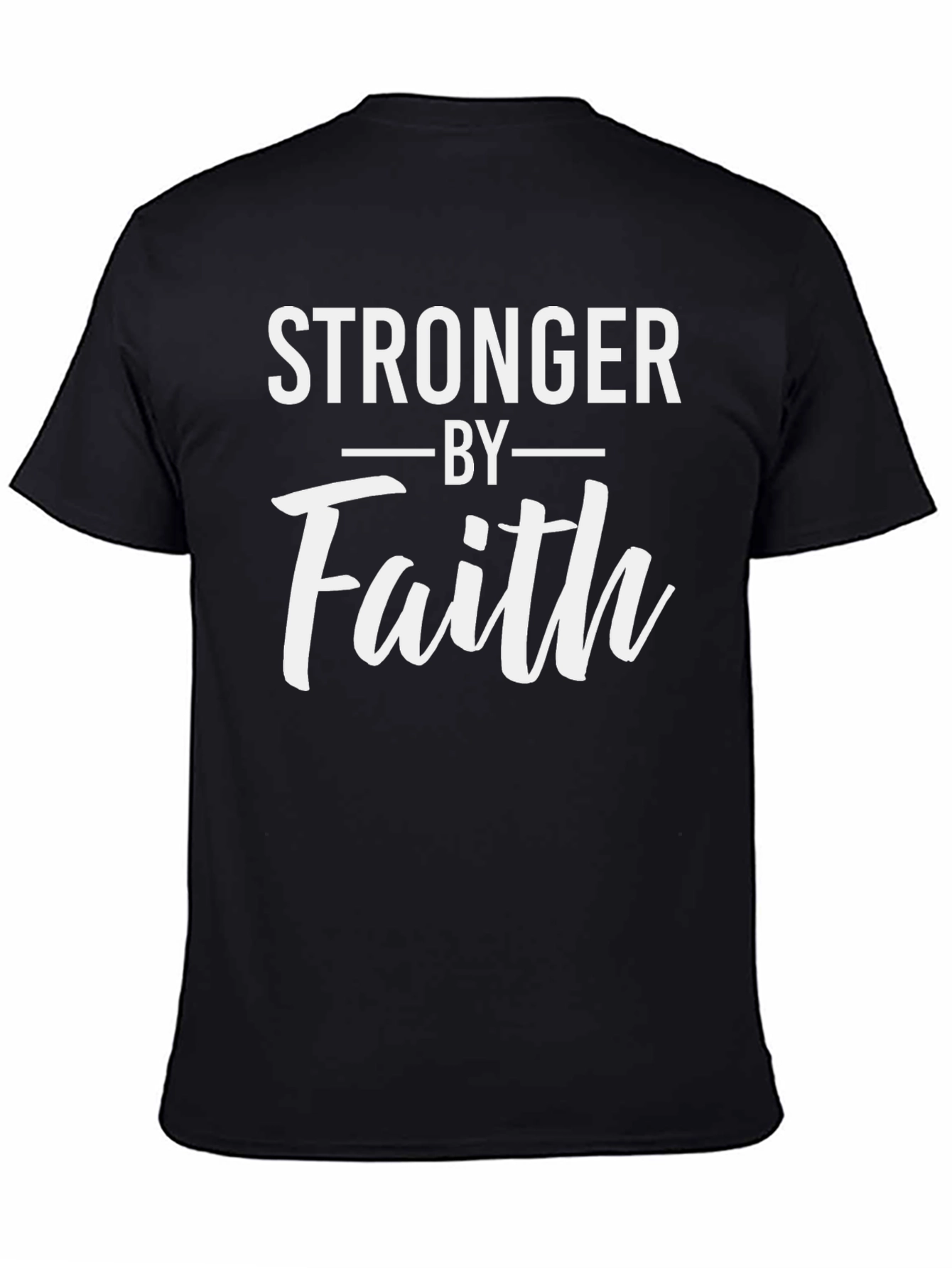 Stronger by Faith Graphic Tee - Black T-Shirt